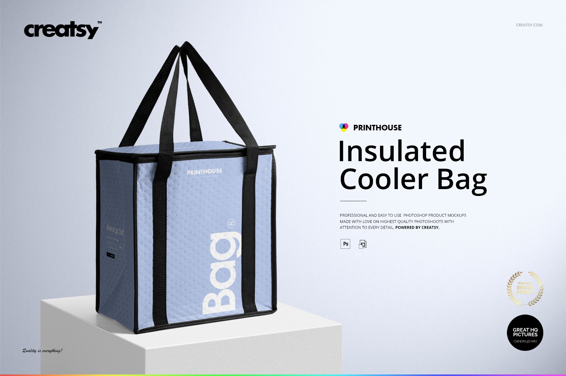 无纺聚丙烯绝缘铝箔外卖保温袋设计展示贴图样机套装 Insulated Cooler Bag Mockup Set_img_2