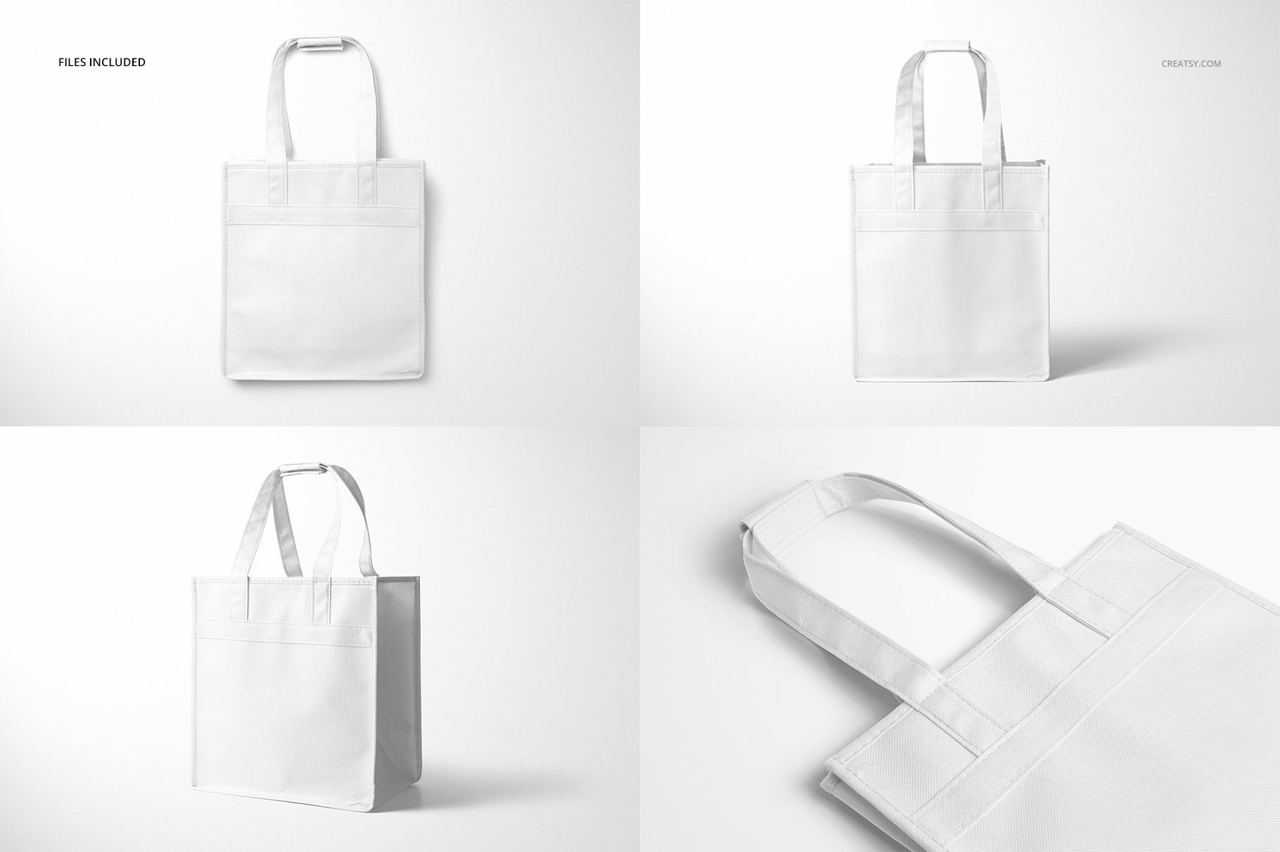 6瓶装无纺布手提袋葡萄酒袋样机套装 6 Bottle Non Woven Tote Bag Mockups_img_2