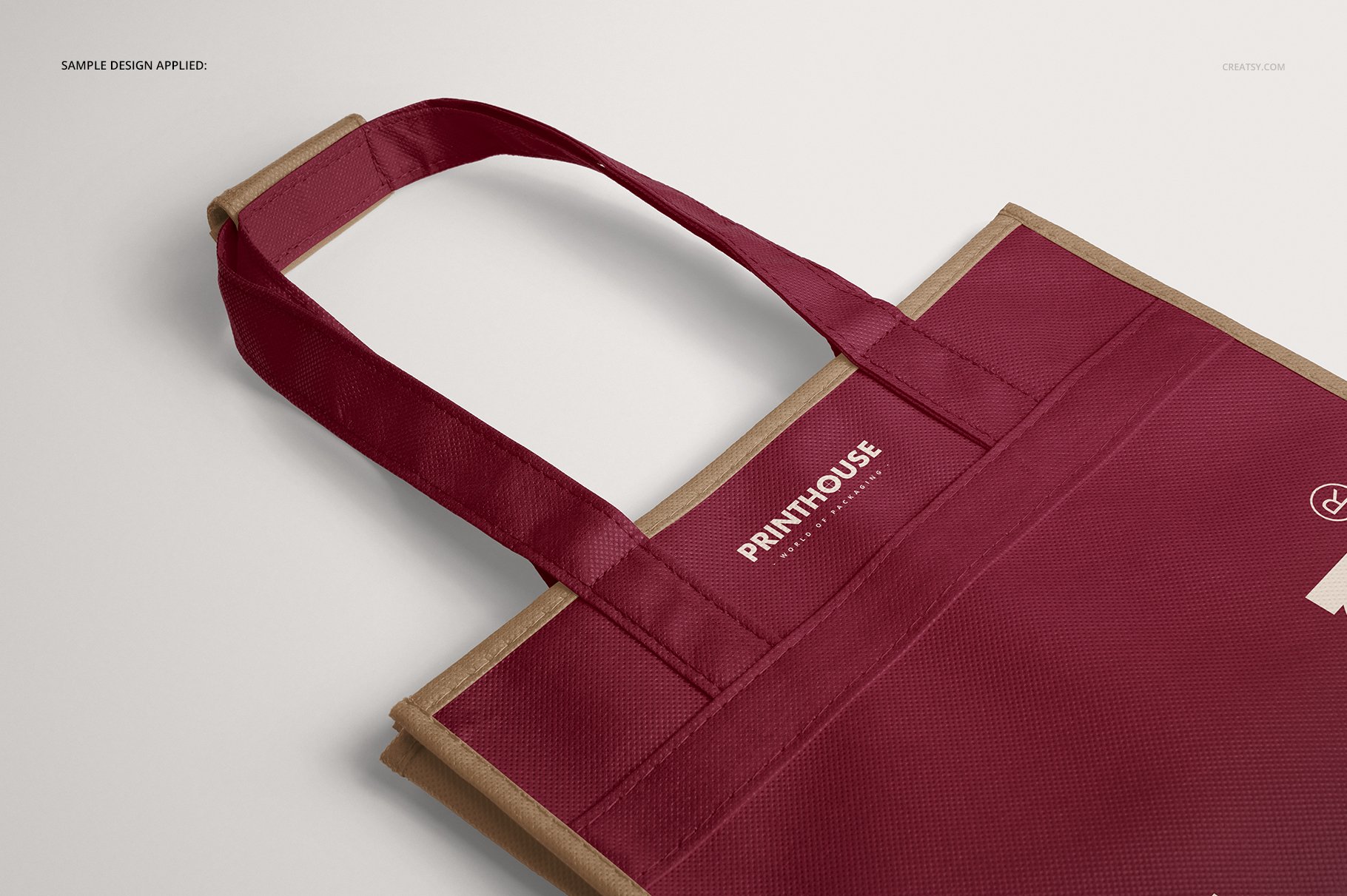 6瓶装无纺布手提袋葡萄酒袋样机套装 6 Bottle Non Woven Tote Bag Mockups_img_2