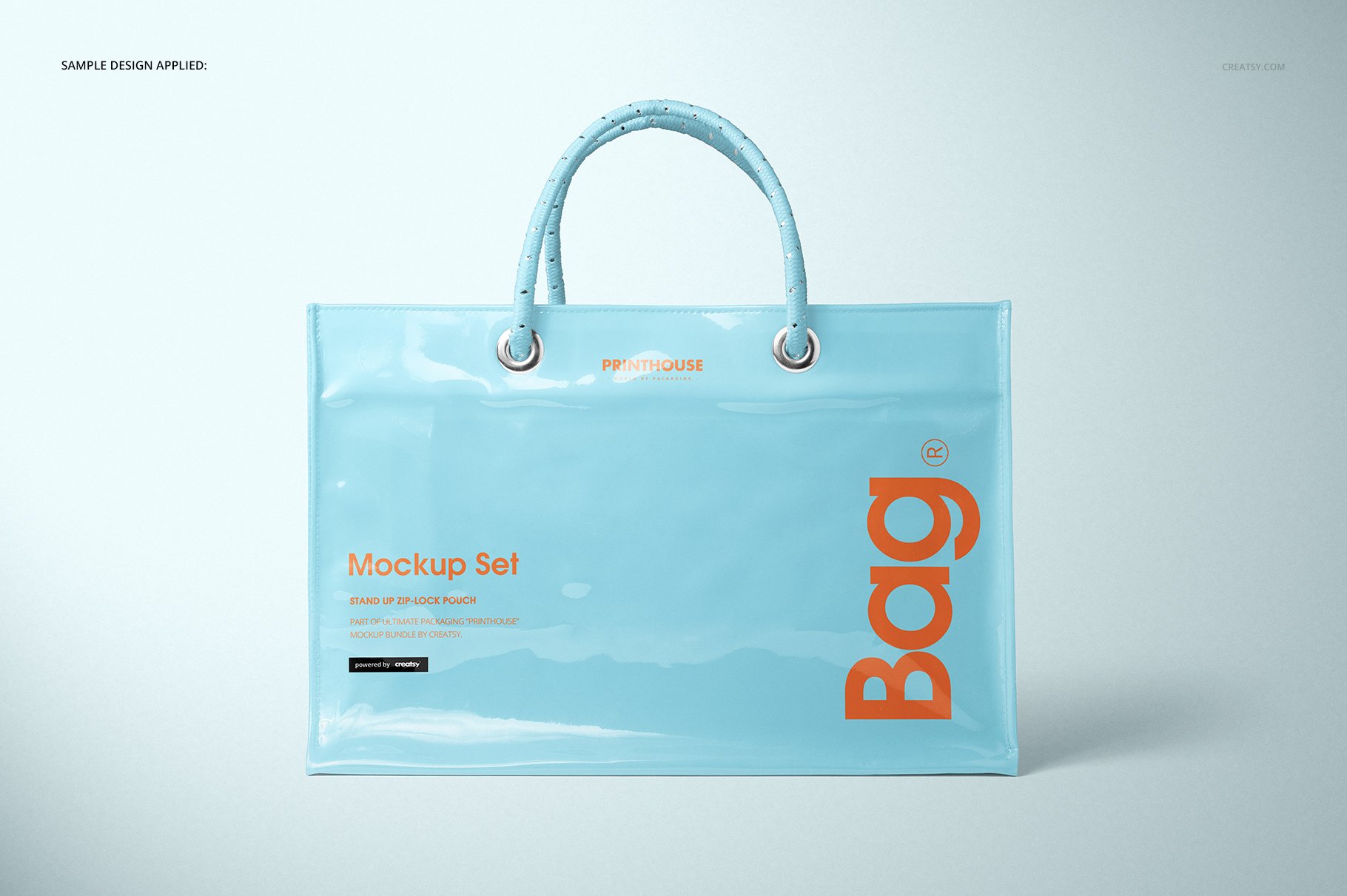 PVC环保购物手提袋设计展示贴图样机套装 Vinyl PVC Reusable Tote Bag Mockups_img_2