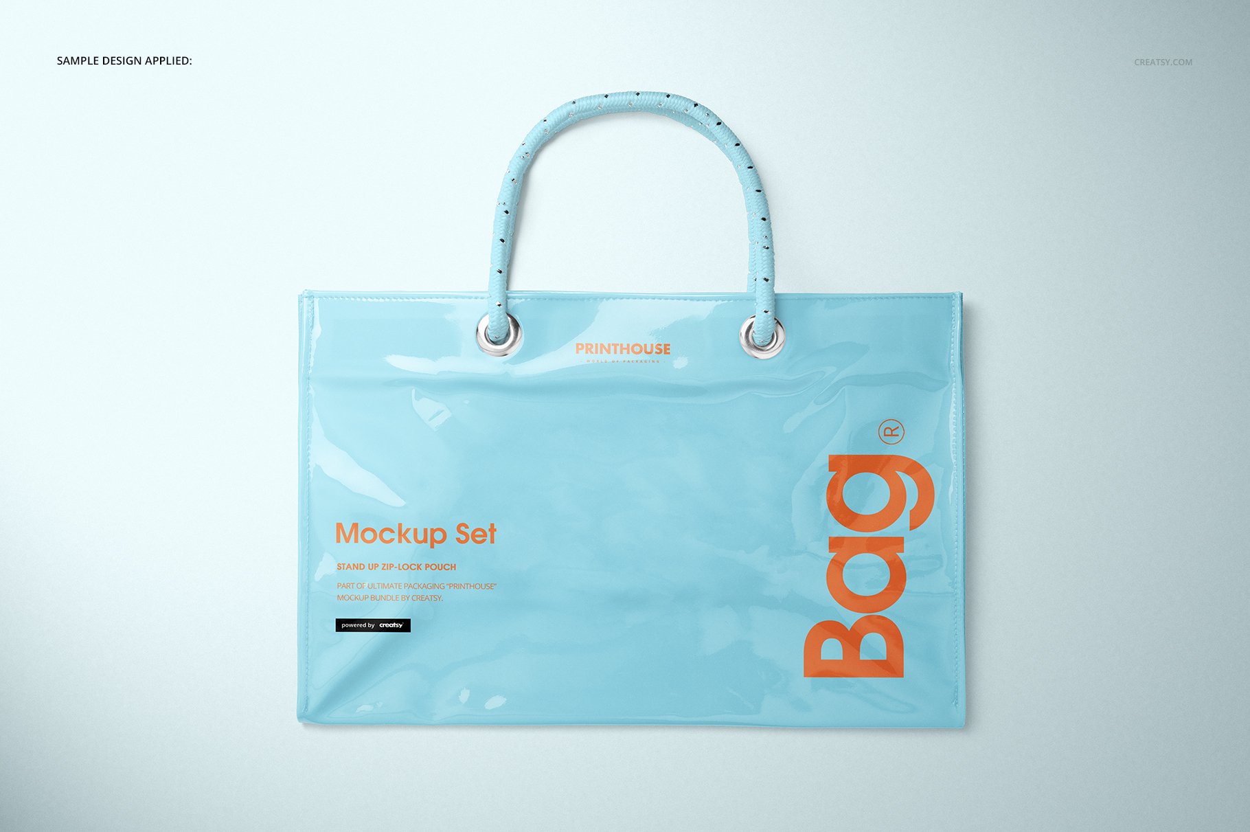 PVC环保购物手提袋设计展示贴图样机套装 Vinyl PVC Reusable Tote Bag Mockups_img_2