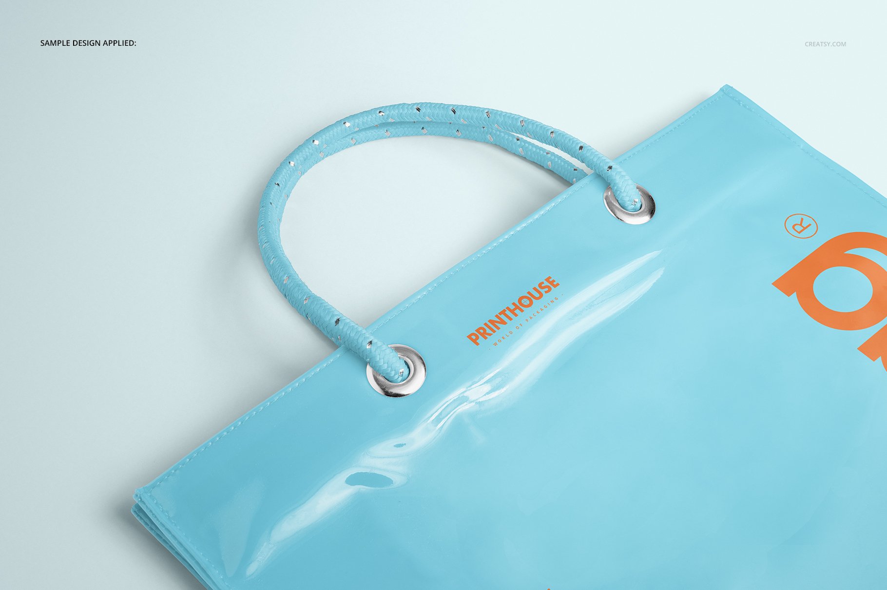 PVC环保购物手提袋设计展示贴图样机套装 Vinyl PVC Reusable Tote Bag Mockups_img_2