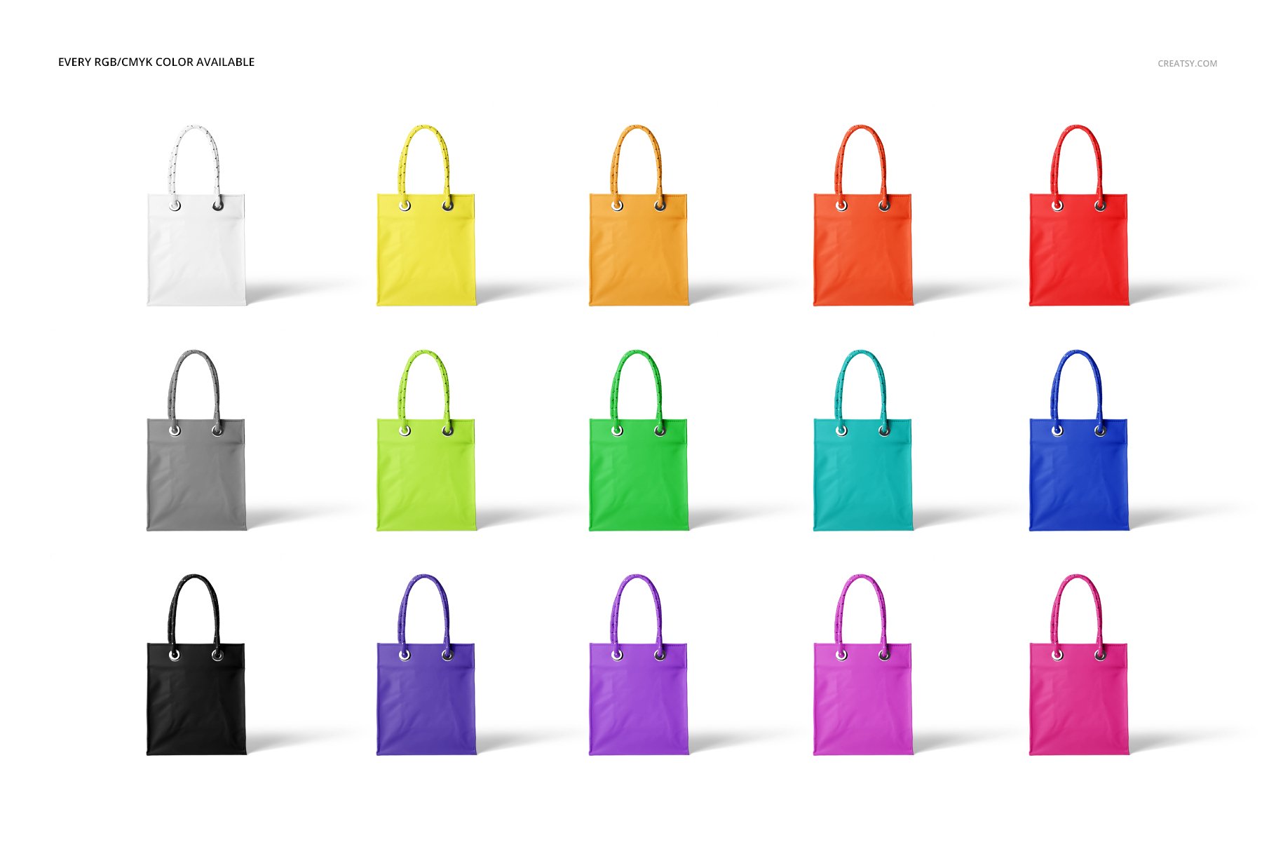 亚光PVC购物手提袋设计展示贴图样机模板 Matte PVC Reusable Tote Bag Mockups_img_2