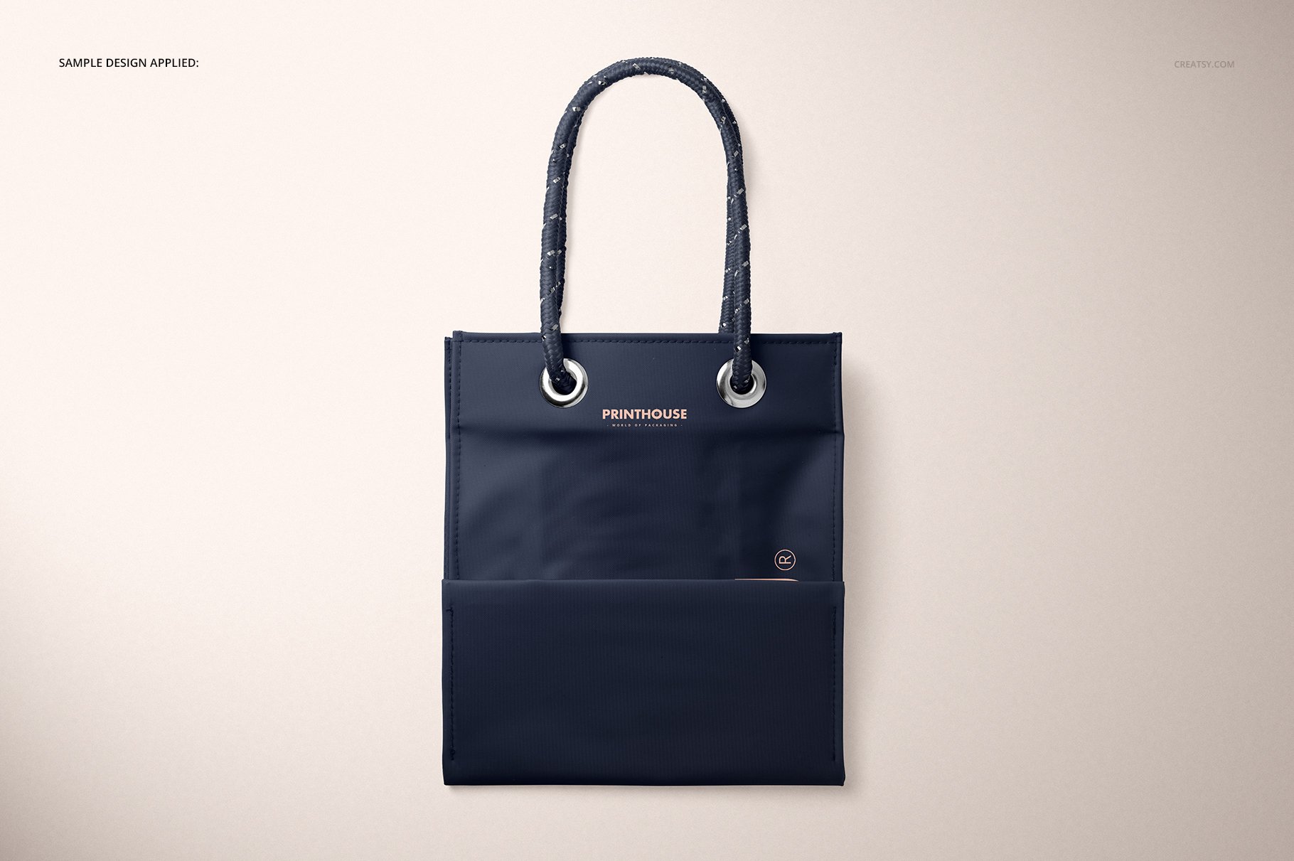 亚光PVC购物手提袋设计展示贴图样机模板 Matte PVC Reusable Tote Bag Mockups_img_2