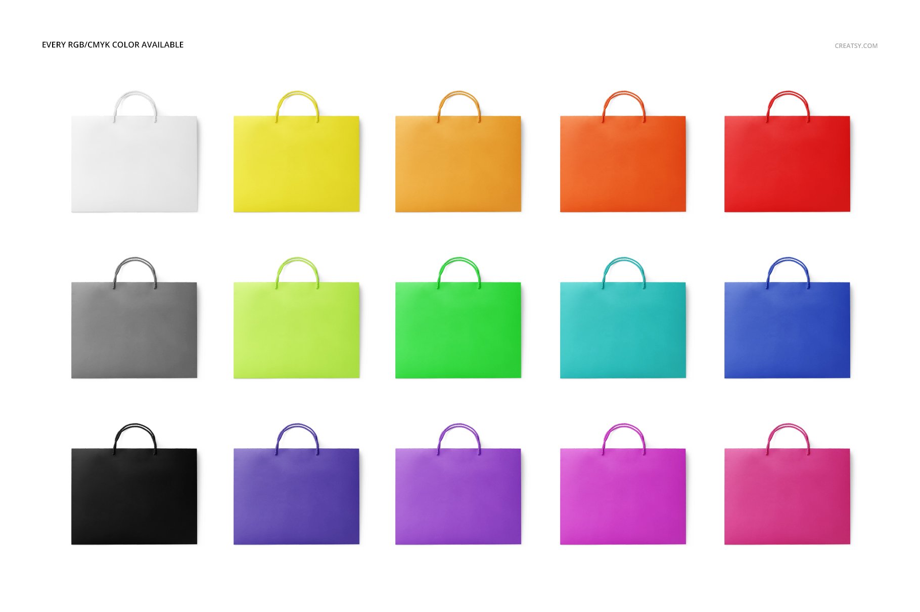 时尚烫印效果购物手提纸袋设计贴图样机套装 Eurotote Bag Mockup Set 2_img_2