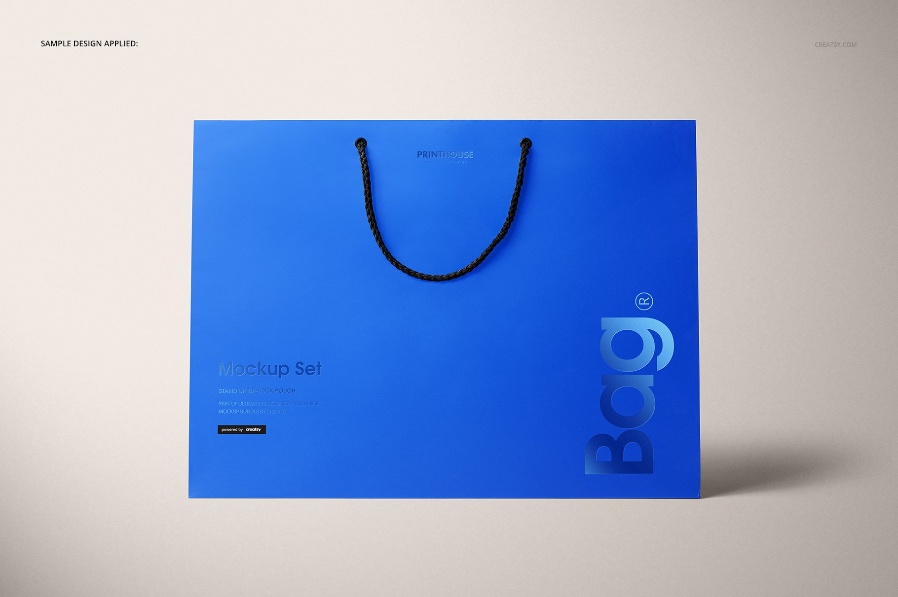 时尚烫印效果购物手提纸袋设计贴图样机套装 Eurotote Bag Mockup Set 2_img_2