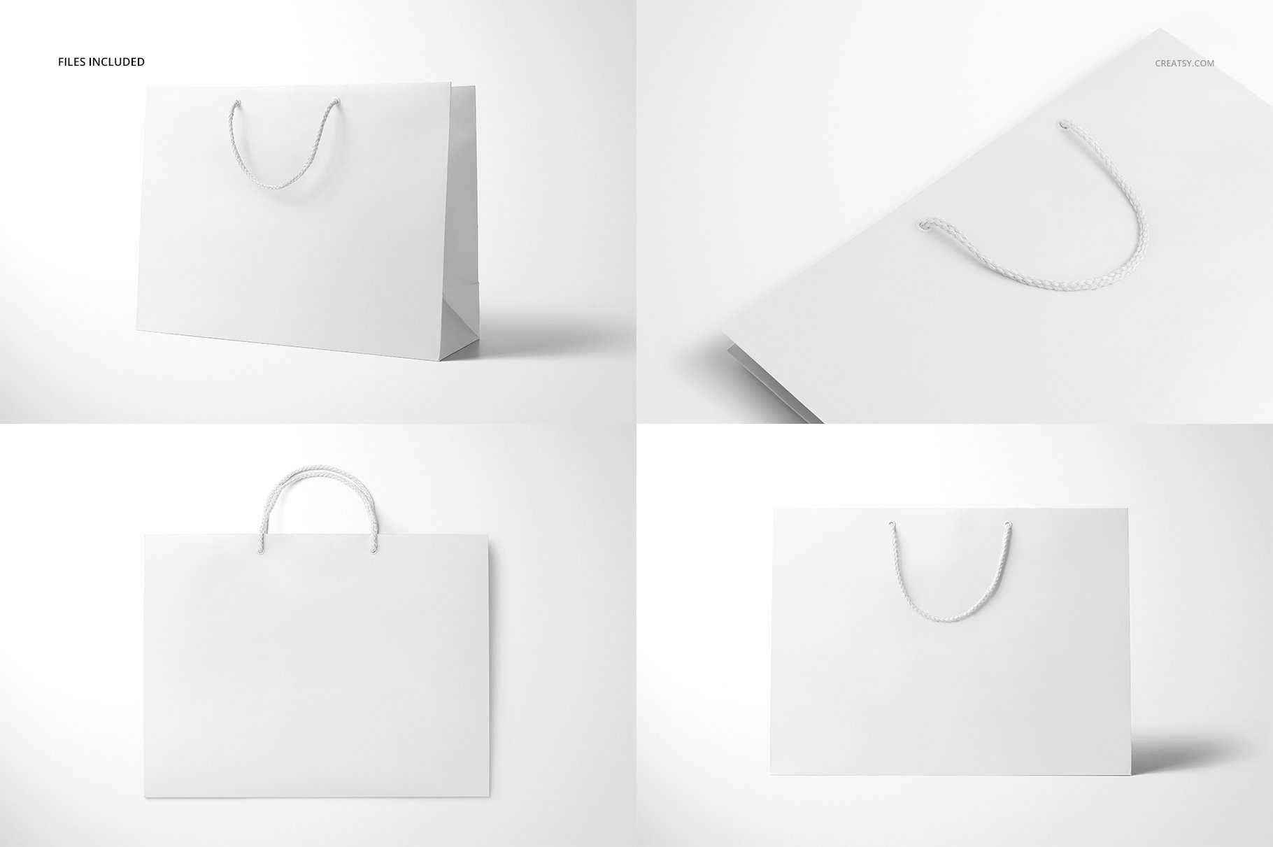 时尚烫印效果购物手提纸袋设计贴图样机套装 Eurotote Bag Mockup Set 2_img_2