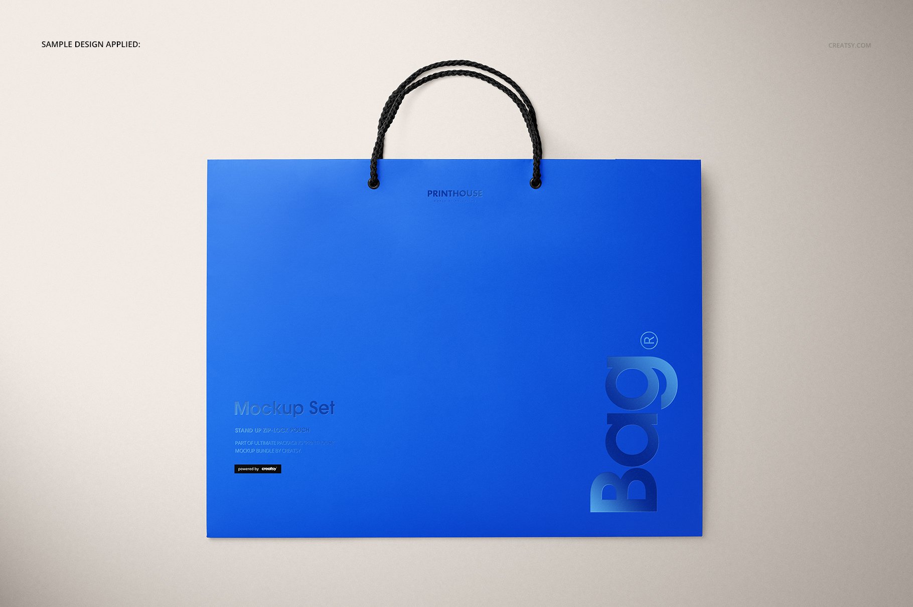 时尚烫印效果购物手提纸袋设计贴图样机套装 Eurotote Bag Mockup Set 2_img_2