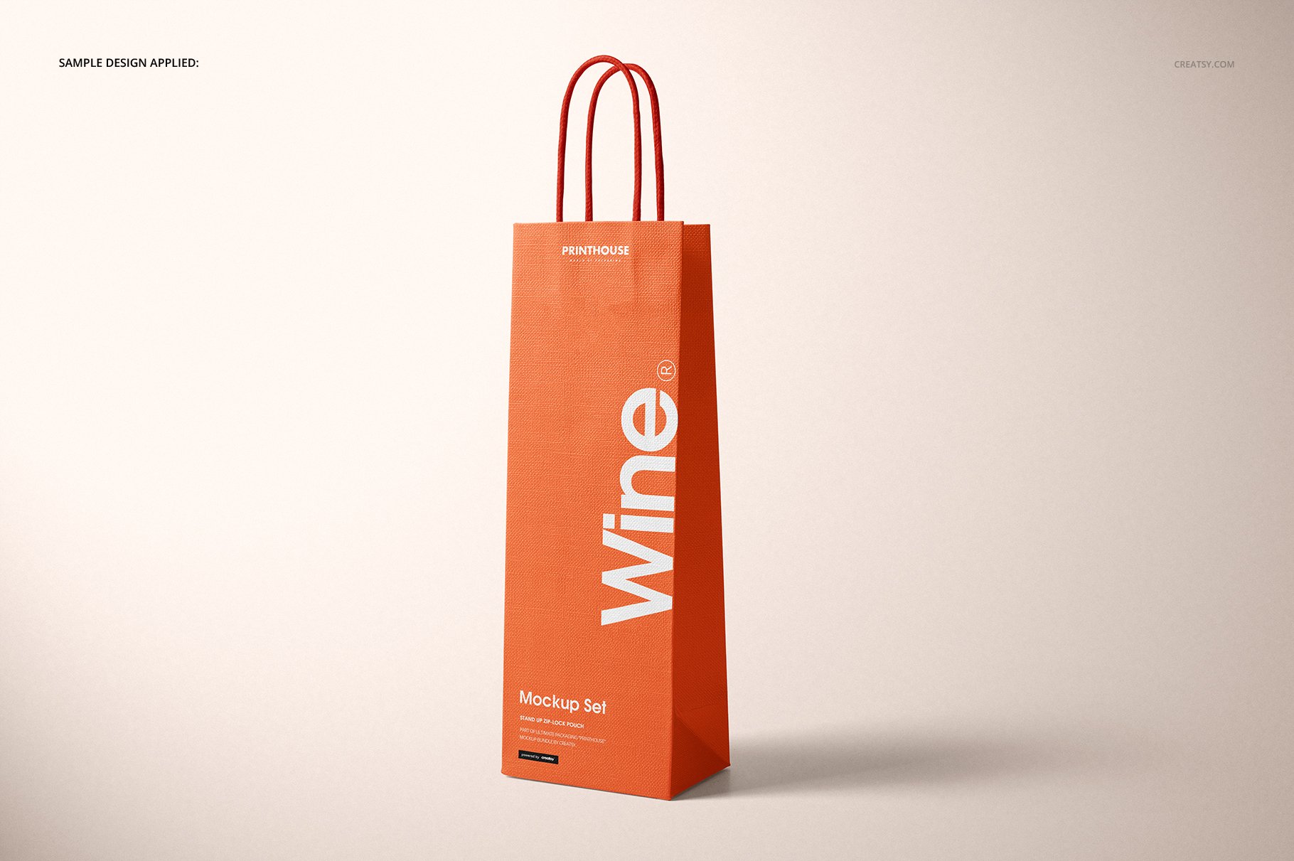 精美葡萄酒手提袋设计展示贴图样机套装 Eurotote Wine Tote Bag Mockup Set_img_2