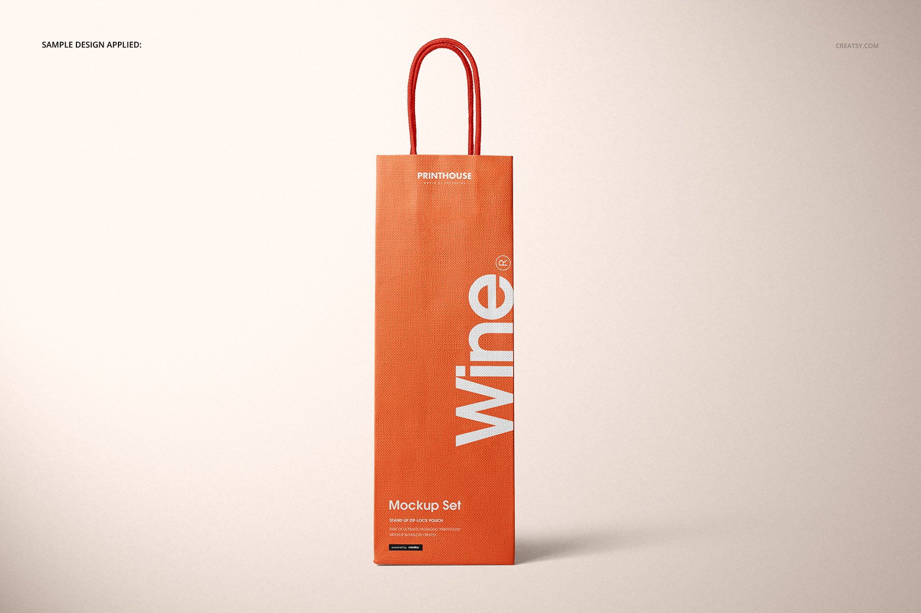 精美葡萄酒手提袋设计展示贴图样机套装 Eurotote Wine Tote Bag Mockup Set_img_2