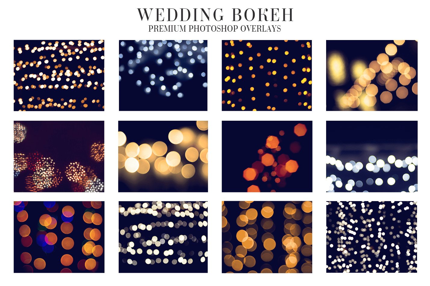 40款高清婚礼结婚照散景光斑PS叠加层图片素材 Wedding Bokeh Overlays_img_2