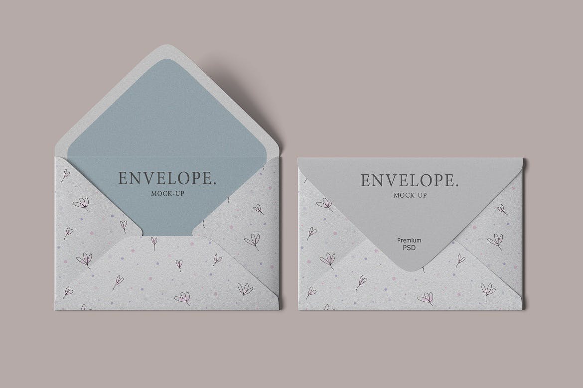 逼真明信片贺卡信封设计展示贴图样机 Envelope & Postcard Mockups_img_2