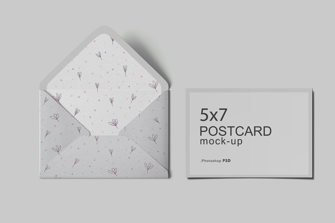 逼真明信片贺卡信封设计展示贴图样机 Envelope & Postcard Mockups_img_2