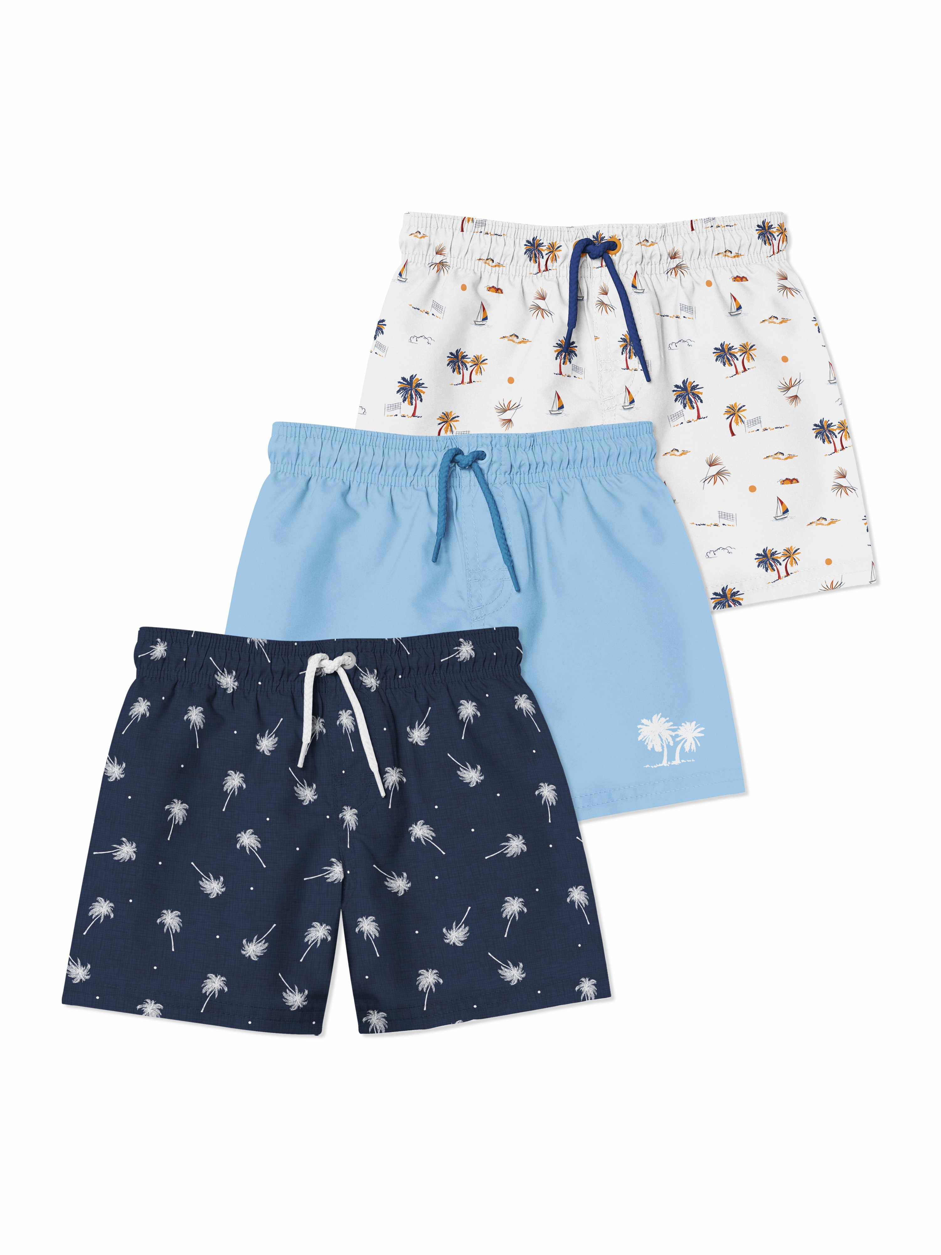 婴儿游泳短裤裤衩印花图案设计展示样机套装 Baby Swimming Shorts Mockups Set_img_2