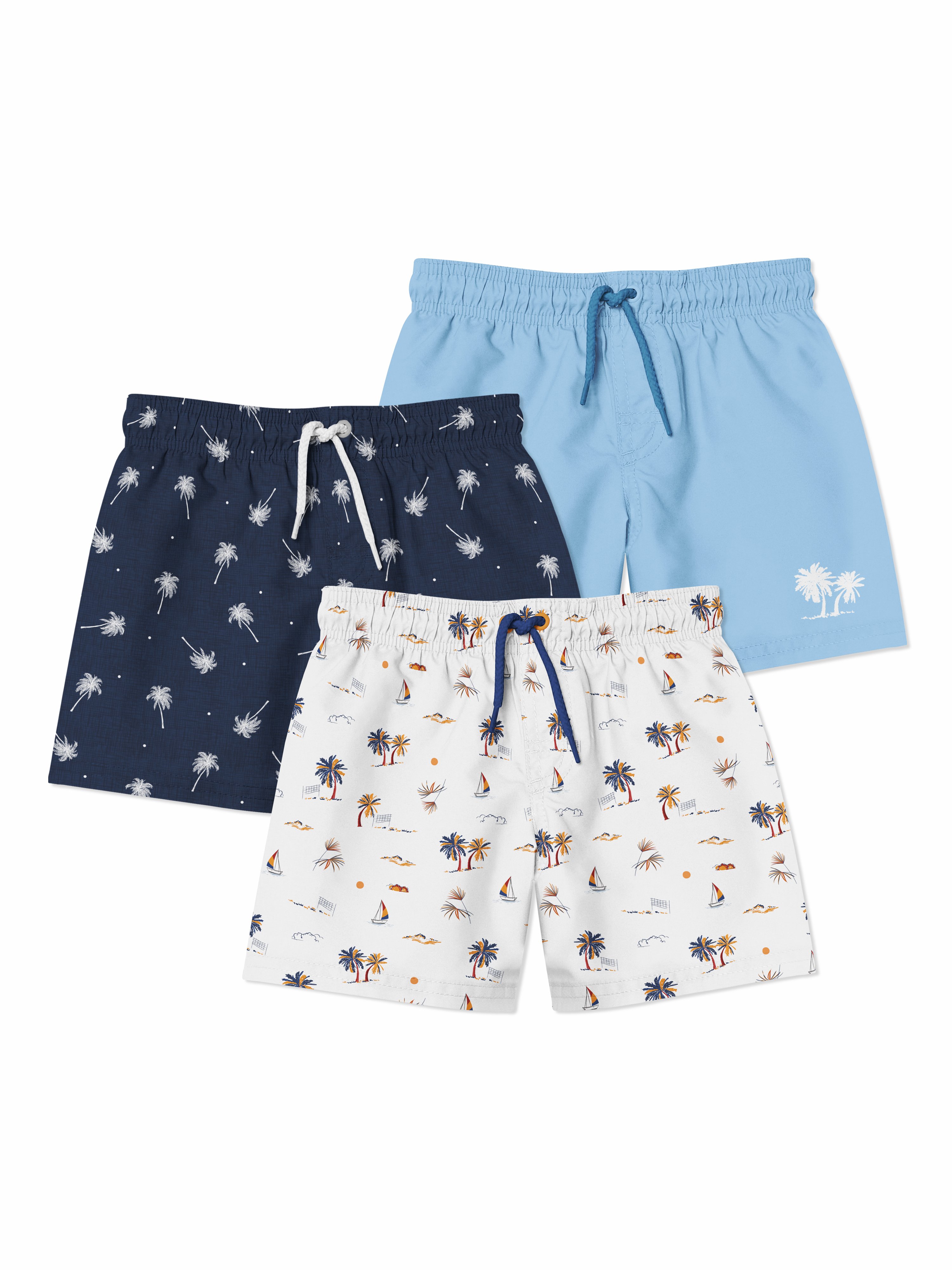 婴儿游泳短裤裤衩印花图案设计展示样机套装 Baby Swimming Shorts Mockups Set_img_2