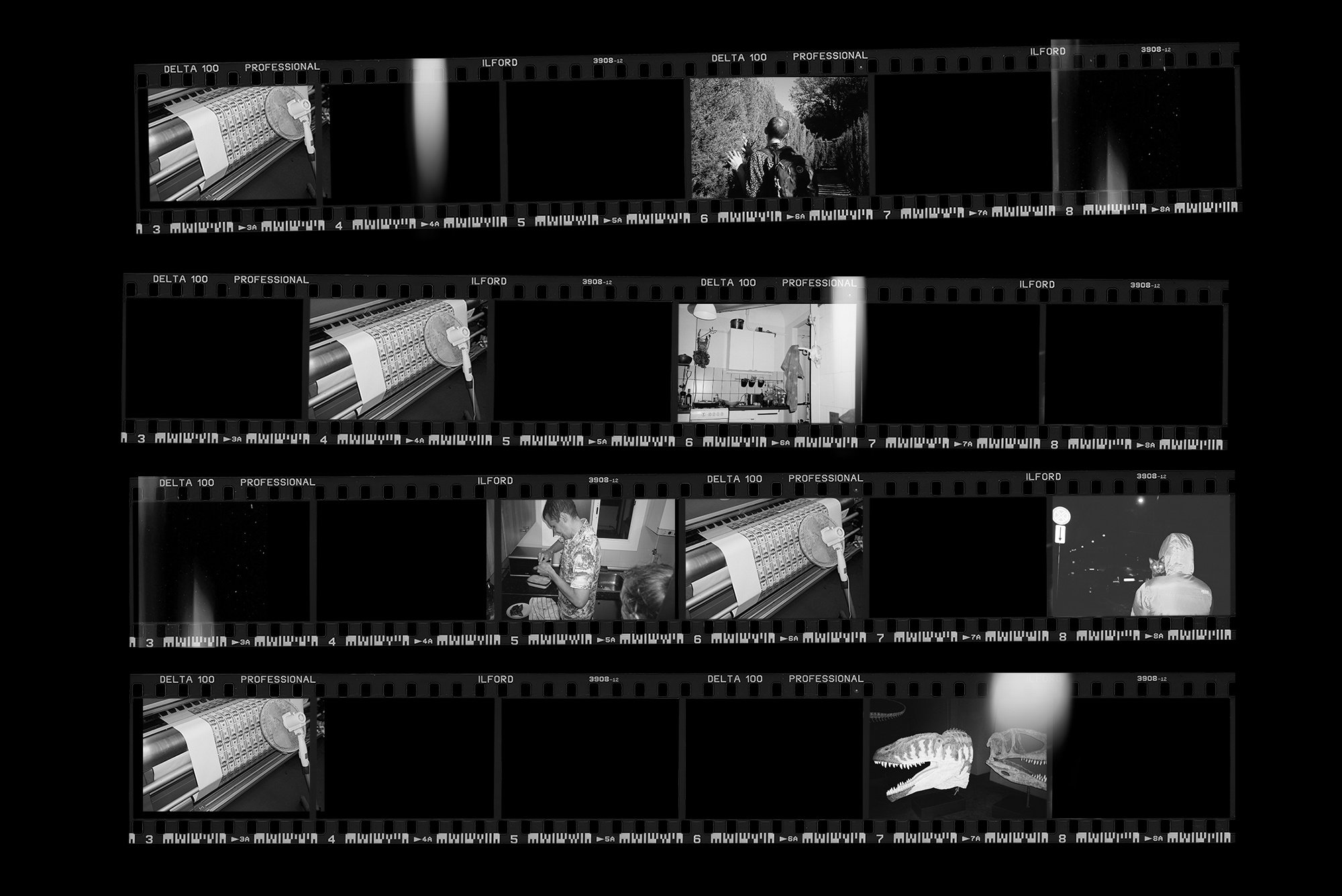 潮流老式胶片胶卷边框图层叠加样机PS设计素材 Contact Sheet Film Roll Mockup_img_2