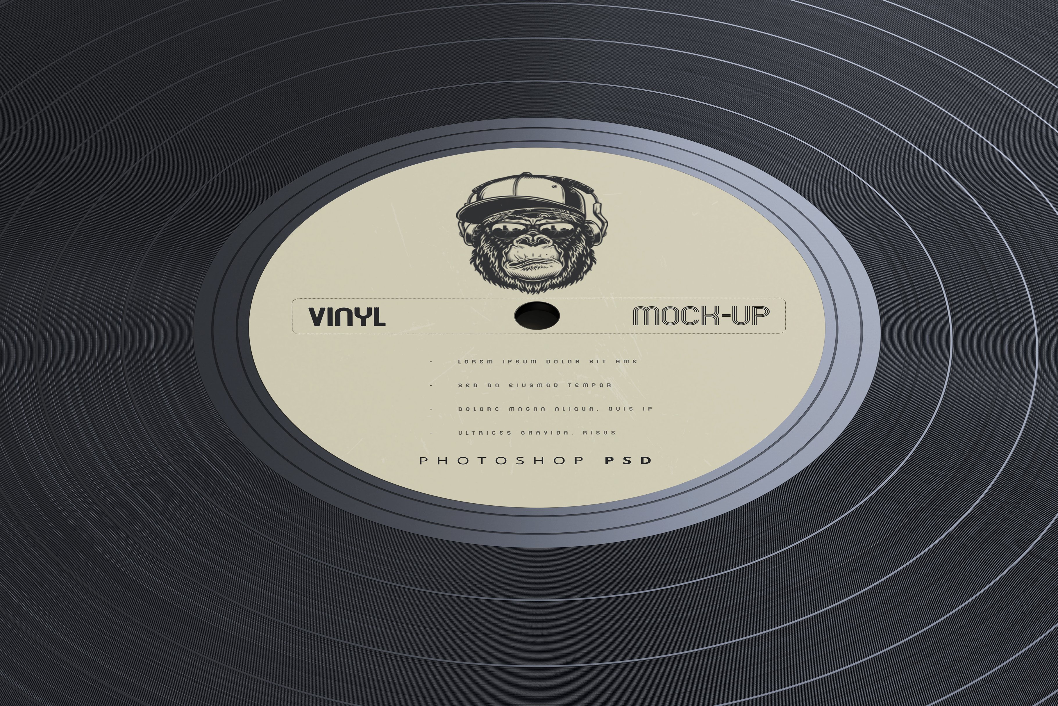 复古逼真黑胶唱片包装纸袋设计贴图样机模板 Vinyl Mockups_img_2