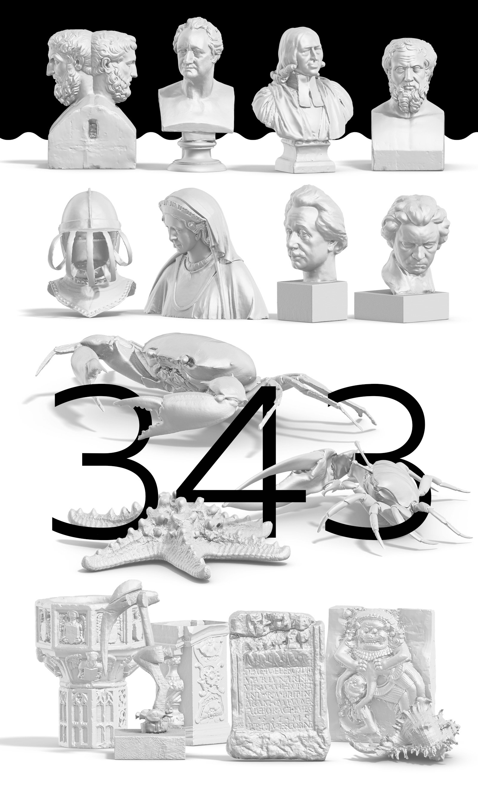 343款复古蒸汽波艺术人物动物石膏雕像模型PS素材源文件 343 Sculptures Mockup_img_2