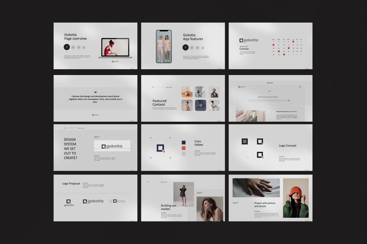 极简主义服装品牌摄影作品集设计演示文稿模板 Gokotta - Minimal Powerpoint_img_2