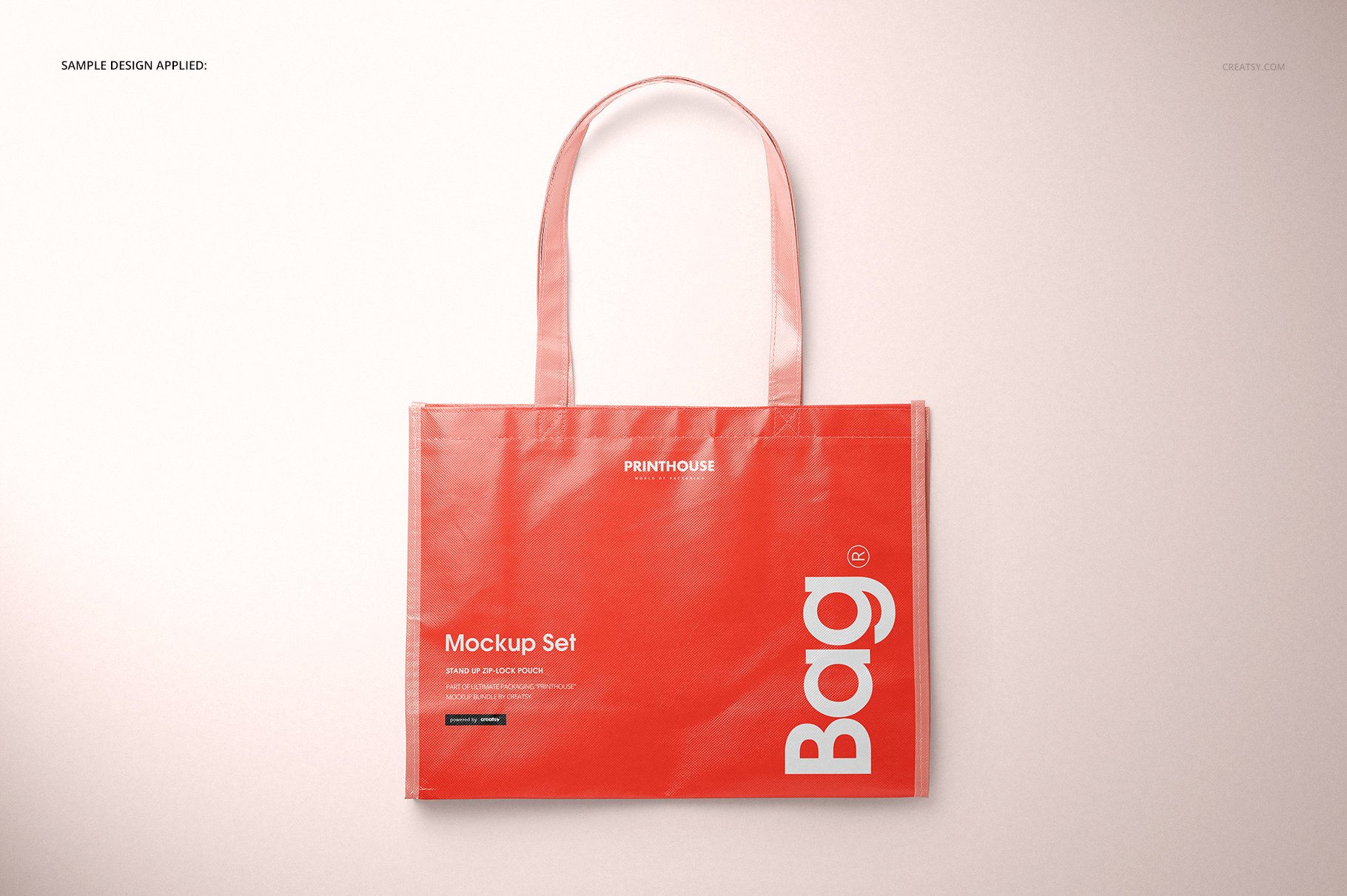 层压光面无纺布购物手提袋设计贴图样机模板套装 Laminated Non-Woven Tote Bag Mockups_img_2