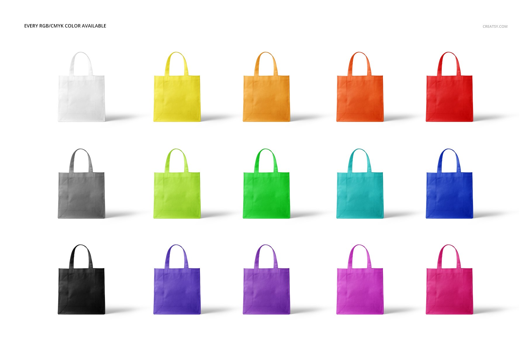 无纺布手提购物布袋设计展示贴图样机套装 Non-Woven Tote Bag Mockup Set 2_img_2