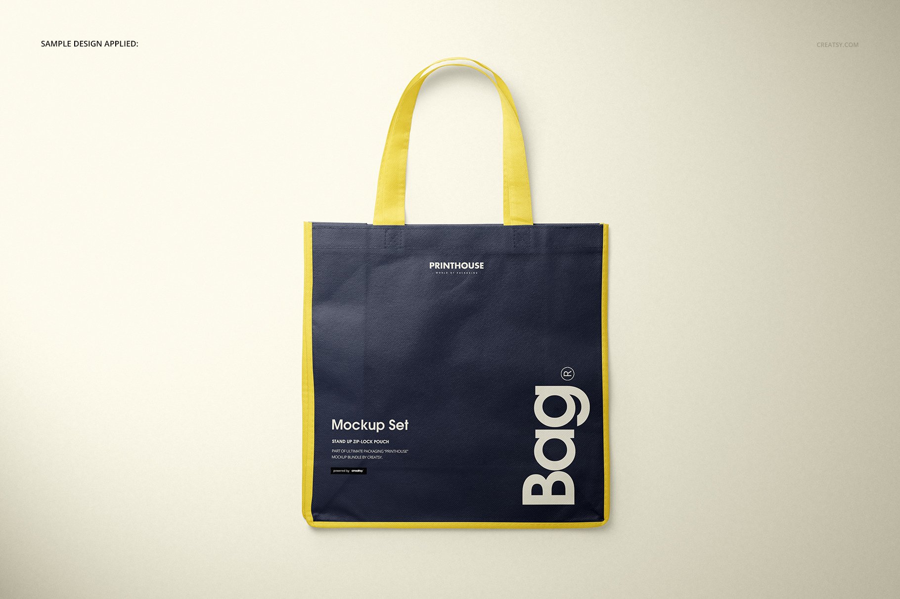 无纺布手提购物布袋设计展示贴图样机套装 Non-Woven Tote Bag Mockup Set 2_img_2