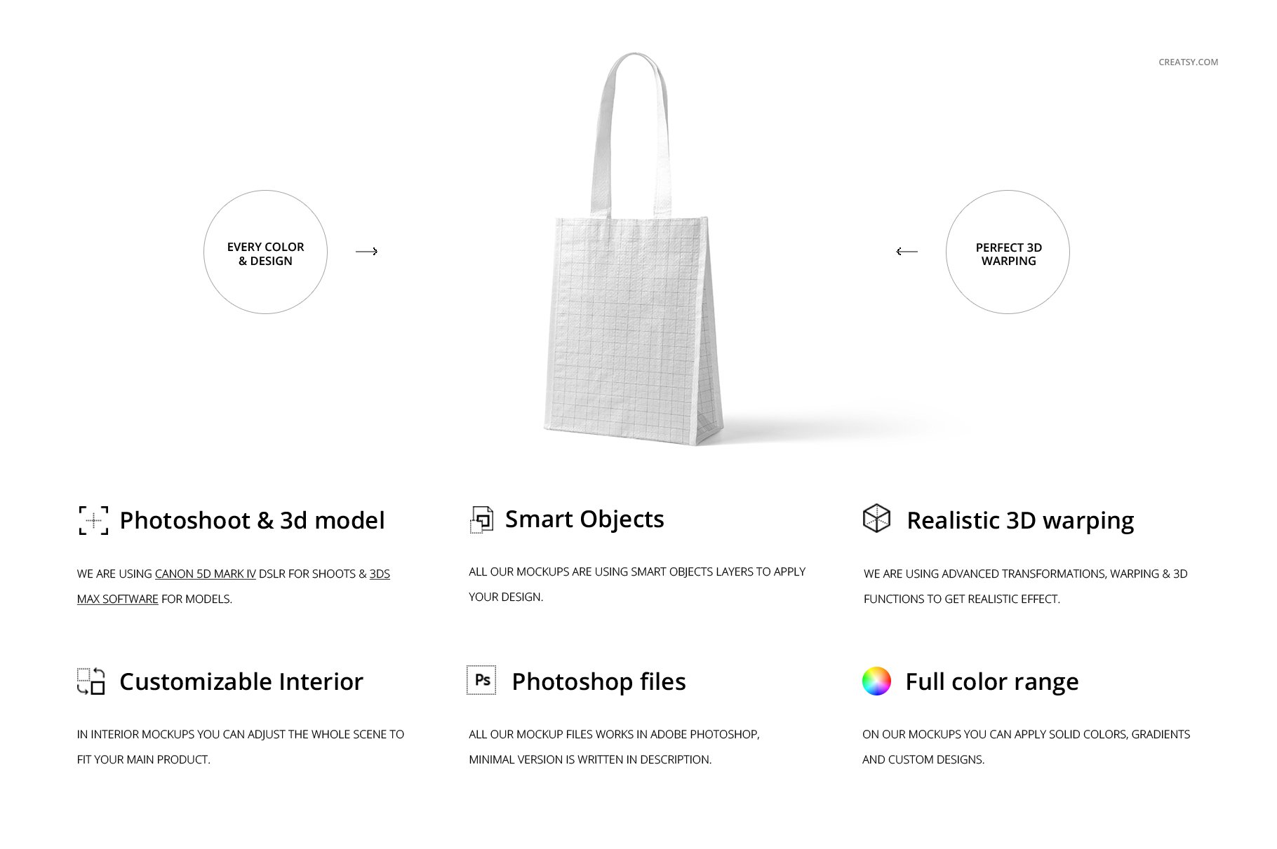 时尚编织手提购物袋设计展示贴图样机模板合集 Woven Tote Bag Mockup Set_img_2