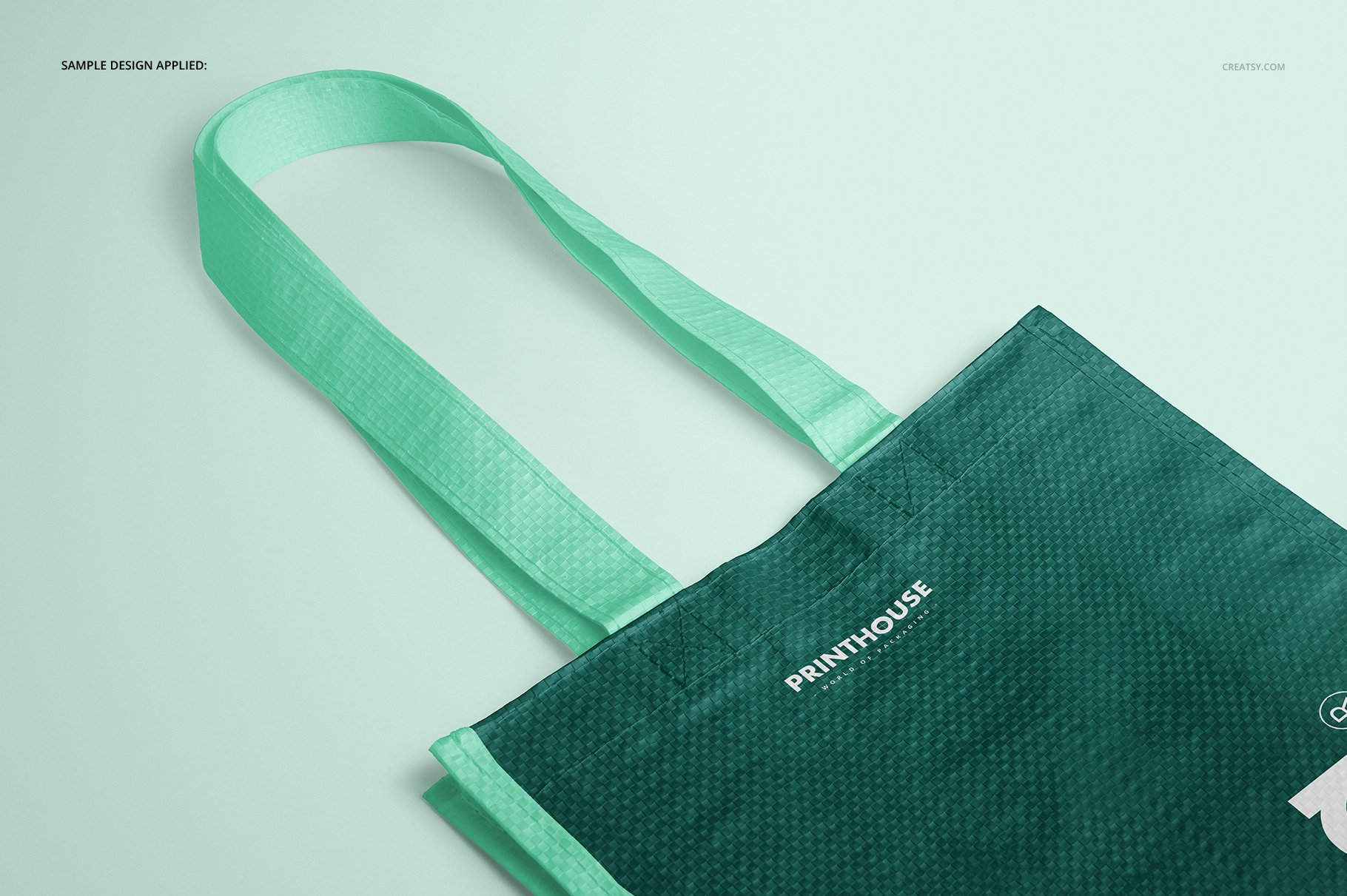 时尚编织手提购物袋设计展示贴图样机模板合集 Woven Tote Bag Mockup Set_img_2