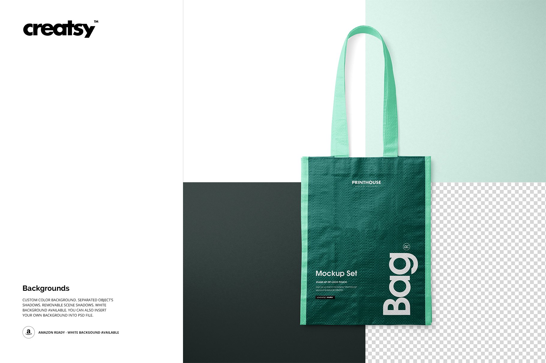 时尚编织手提购物袋设计展示贴图样机模板合集 Woven Tote Bag Mockup Set_img_2