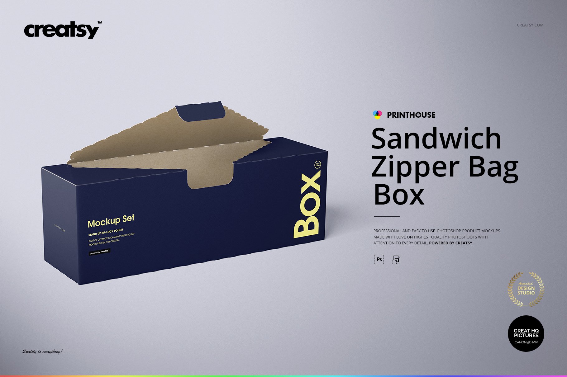 三明治拉链袋包装外卖纸盒设计贴图样机合集 Sandwich Zipper Bags Box Mockup Set_img_2