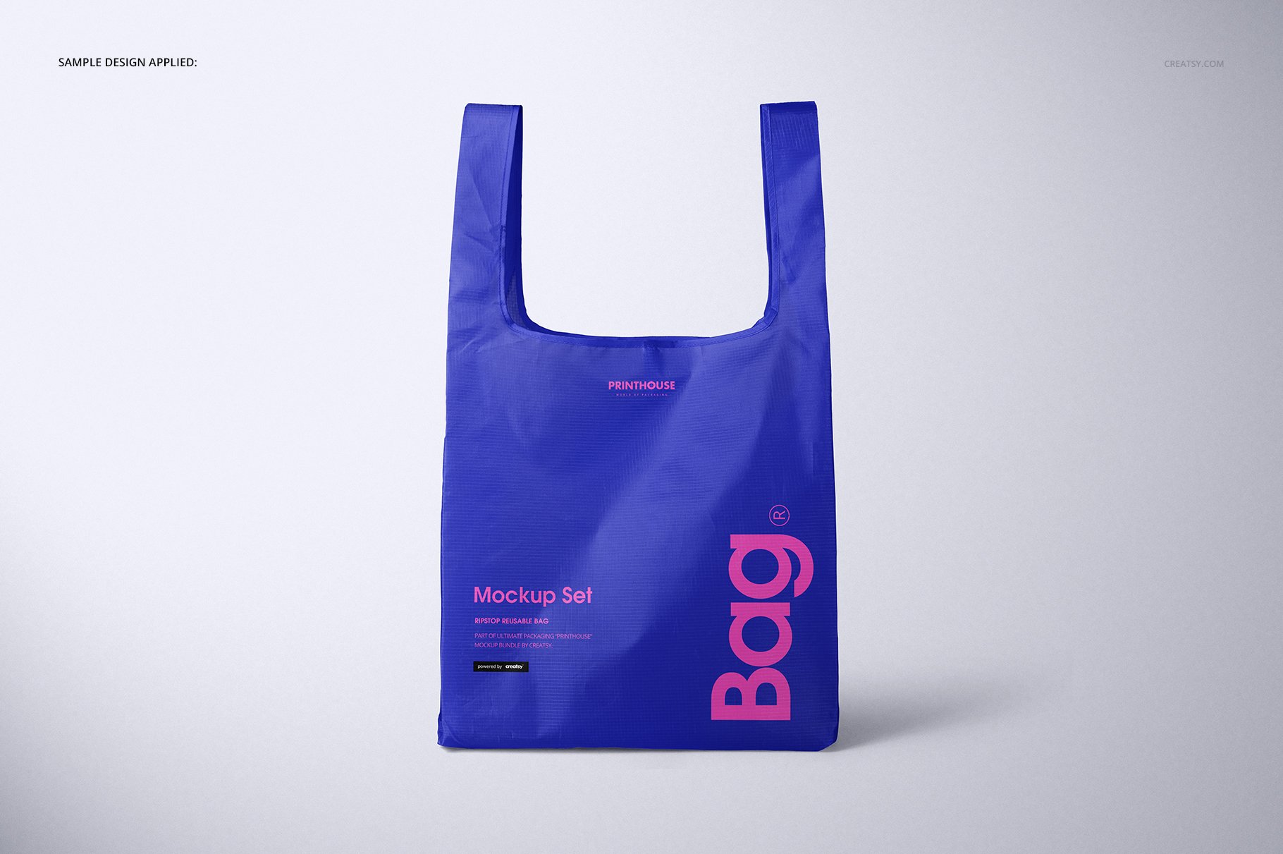 尼龙环保购物手提袋设计展示贴图样机PS素材合集 Ripstop Reusable Bag Mockup Set_img_2