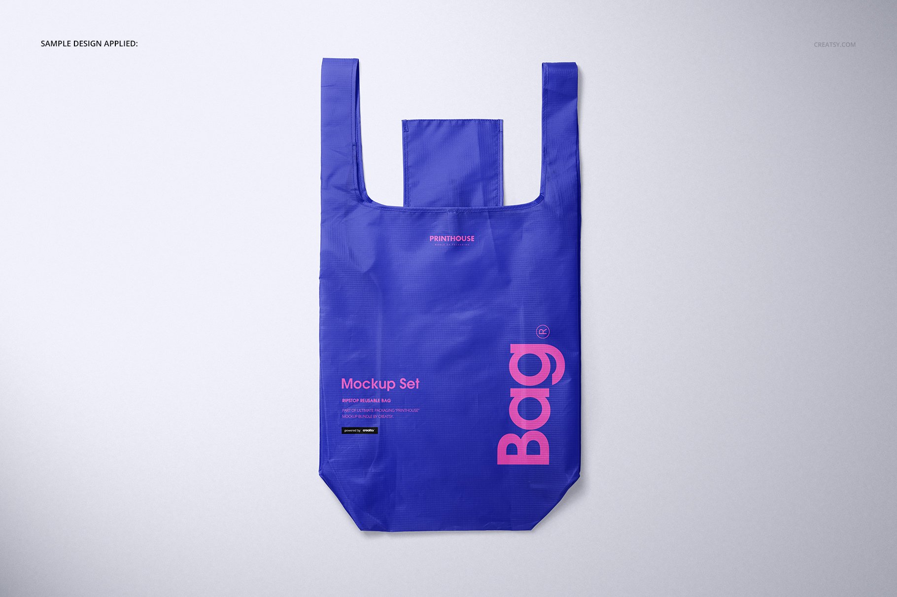 尼龙环保购物手提袋设计展示贴图样机PS素材合集 Ripstop Reusable Bag Mockup Set_img_2