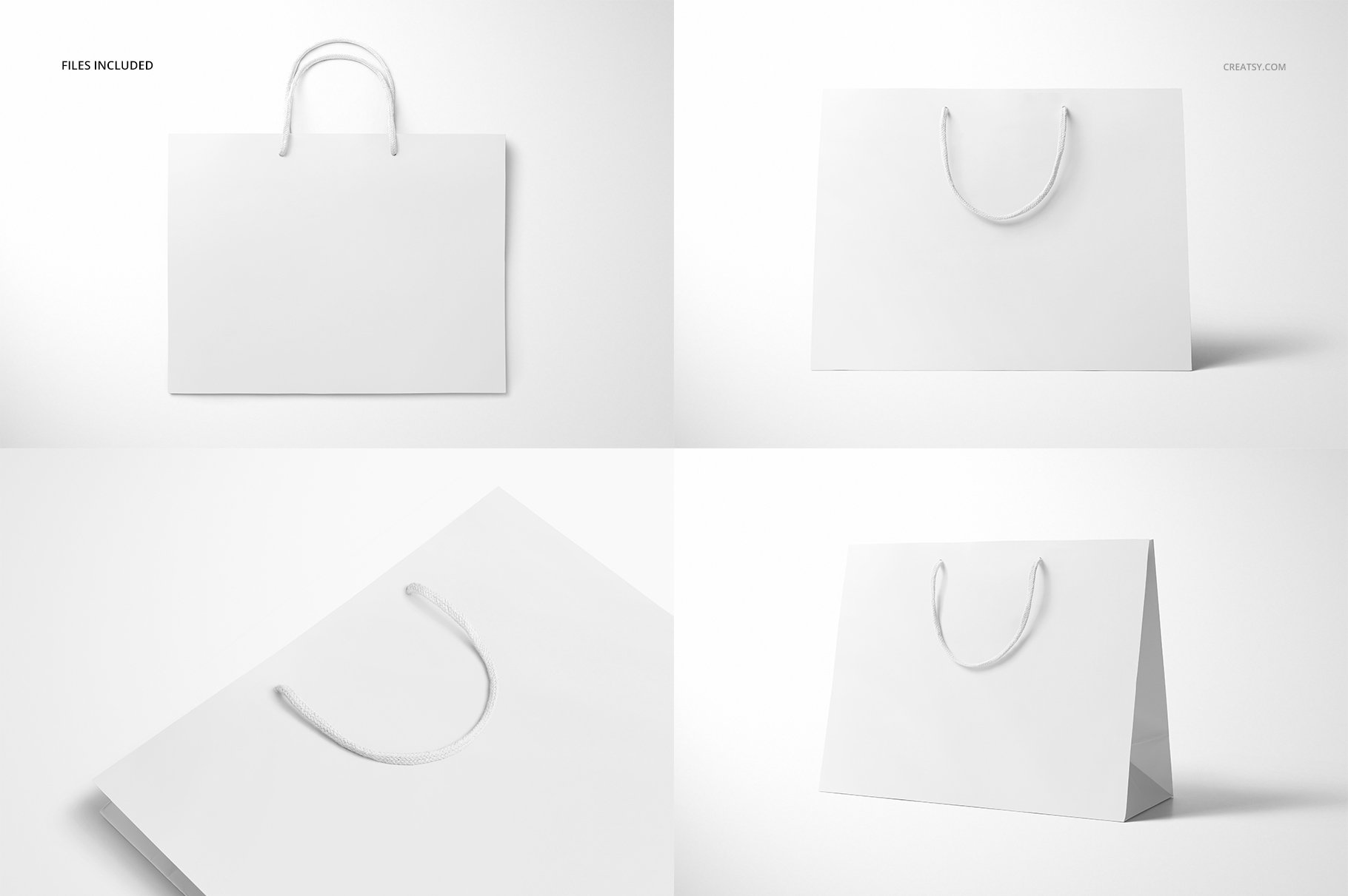 极简购物手提纸袋设计展示贴图样机PS设计素材 Eurotote Bag Mockup Set 1_img_2