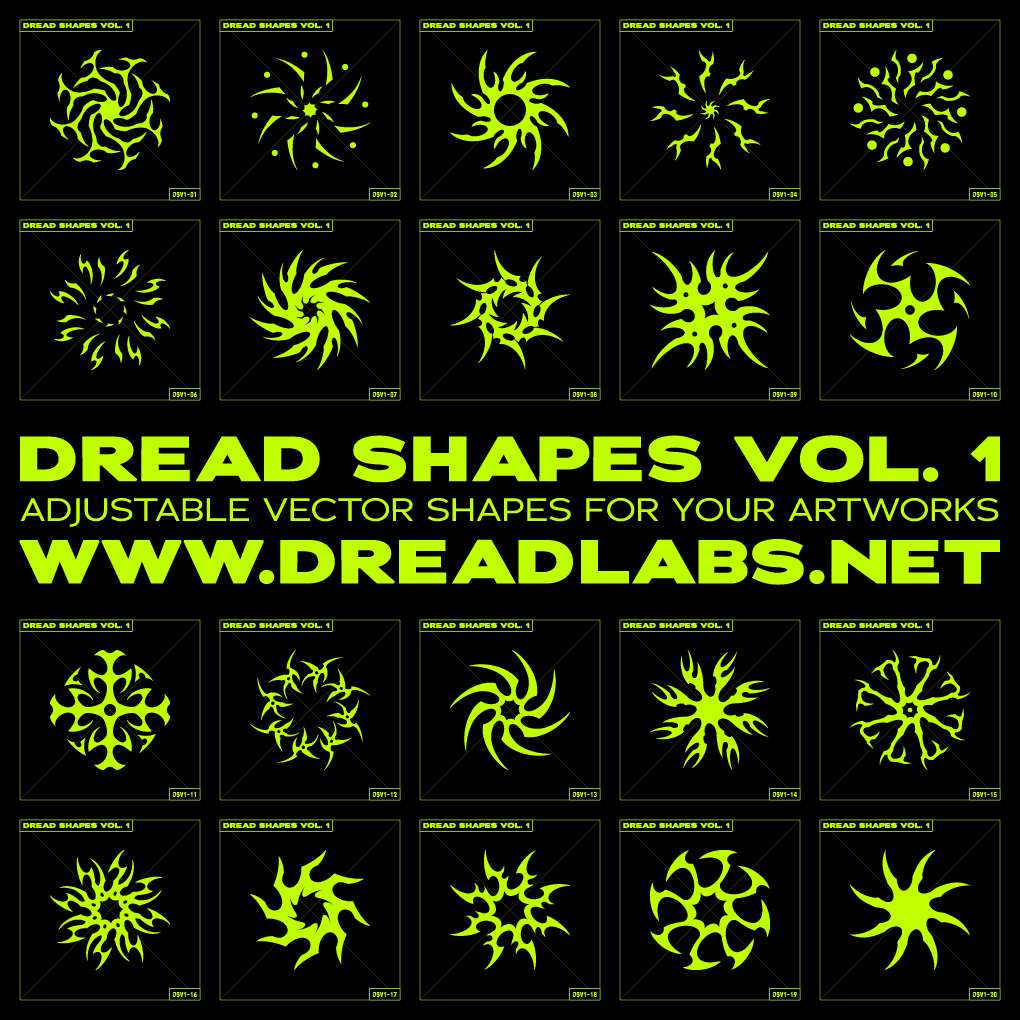 20款潮流抽象曼荼罗图标矢量图形AI素材 Dread Shapes Vol. 1_img_2