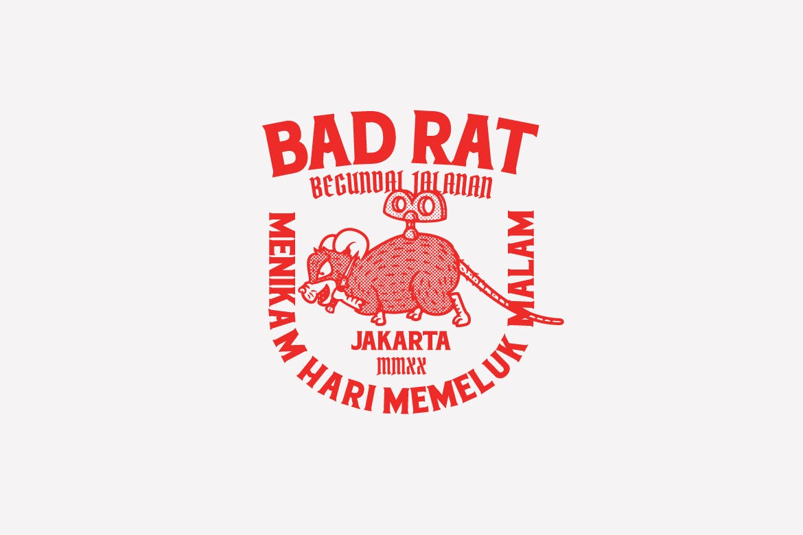 老鼠主题徽标LOGO设计AI矢量模板 Bad Rat Logo Template_img_2