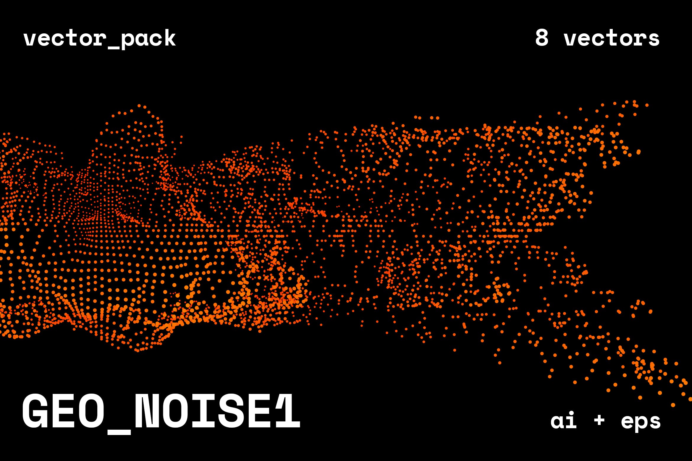 8款抽象圆点颗粒立体矢量图形素材 GEO NOISE1 Vector Pack_img_2