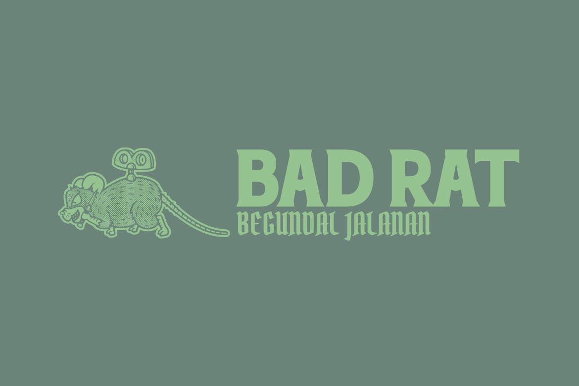 老鼠主题徽标LOGO设计AI矢量模板 Bad Rat Logo Template_img_2