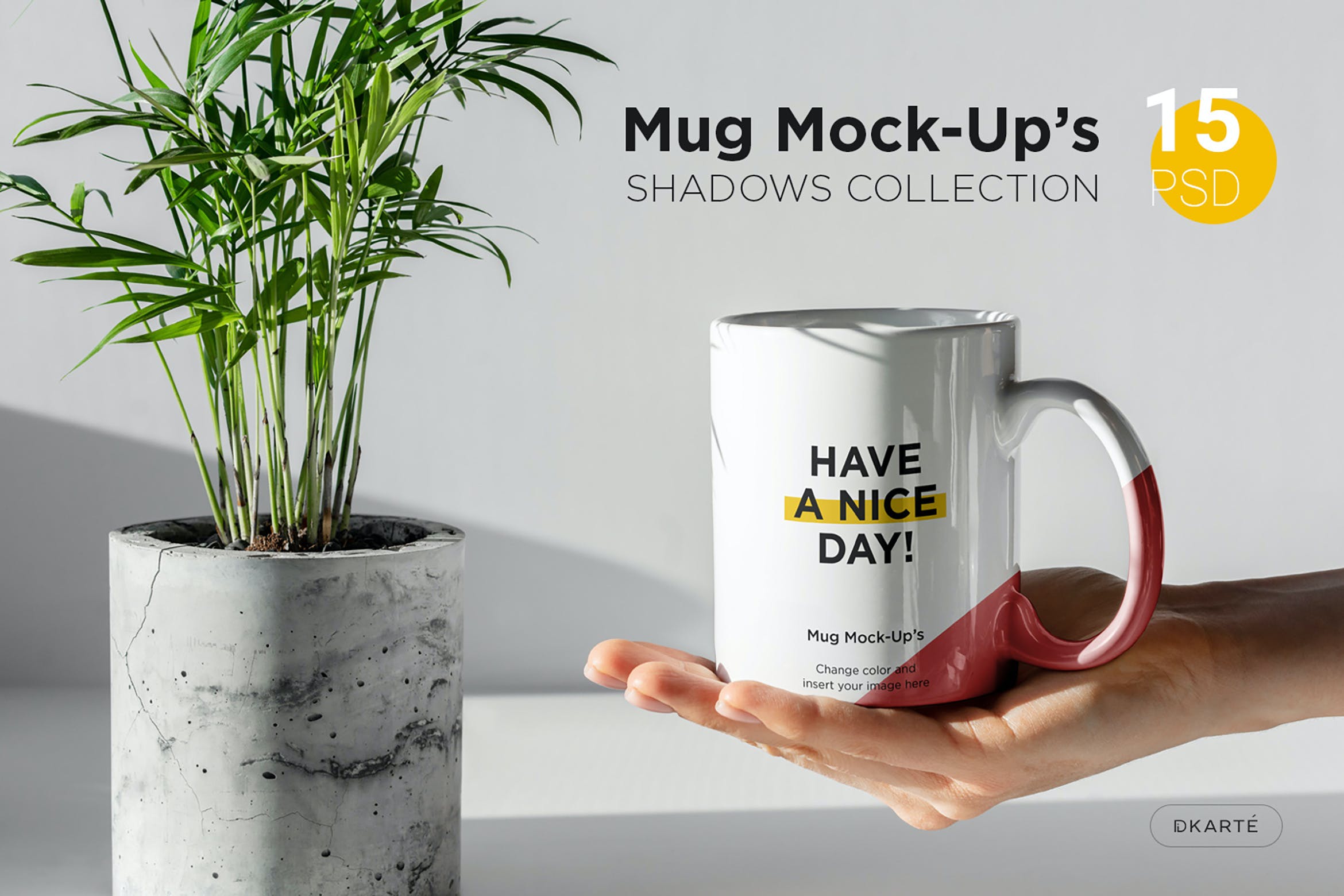 15款带阴影咖啡马克杯瓷杯设计展示样机合集 Mug Mockup Shadows Collection_img_2