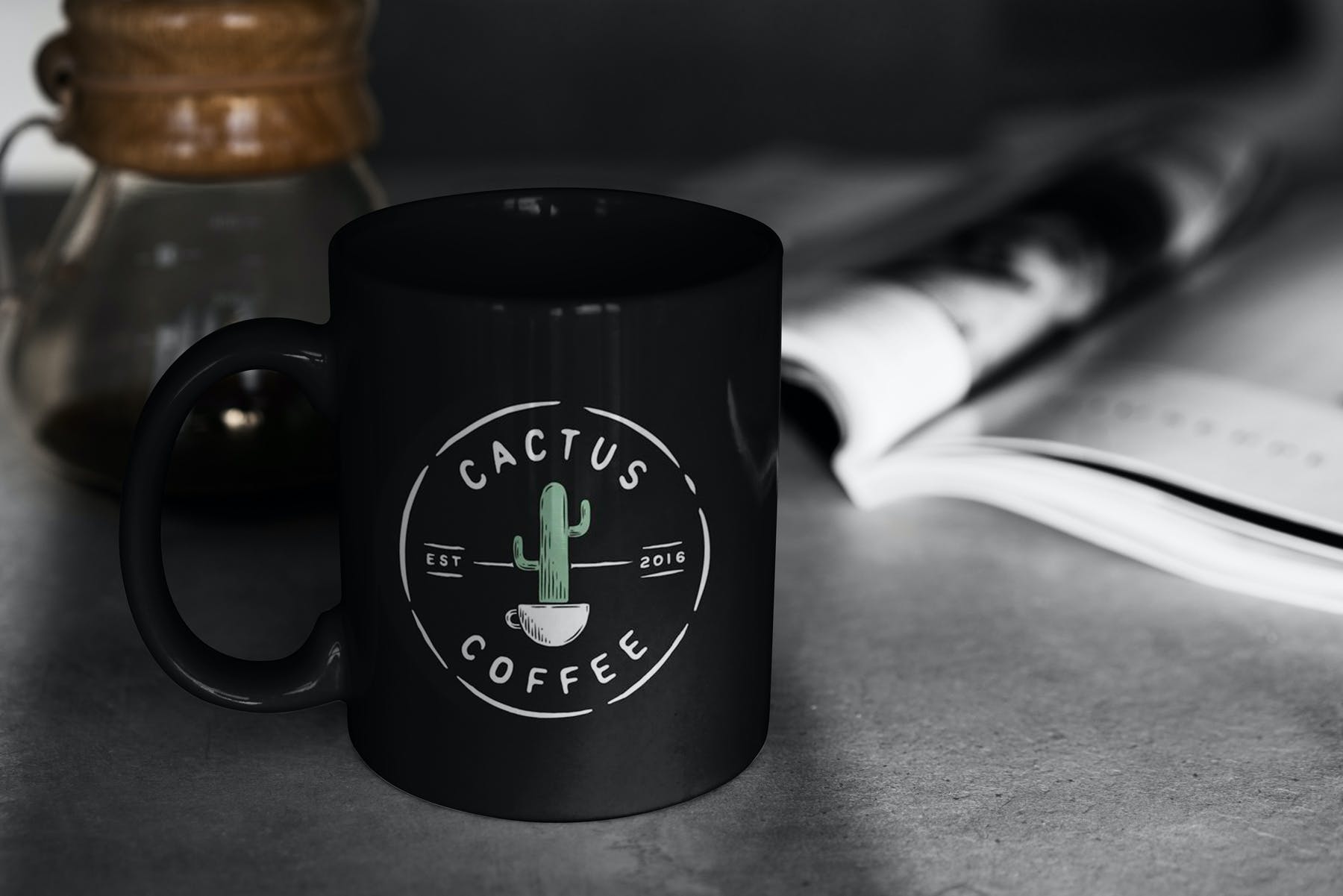 15款带阴影咖啡马克杯瓷杯设计展示样机合集 Mug Mockup Shadows Collection_img_2