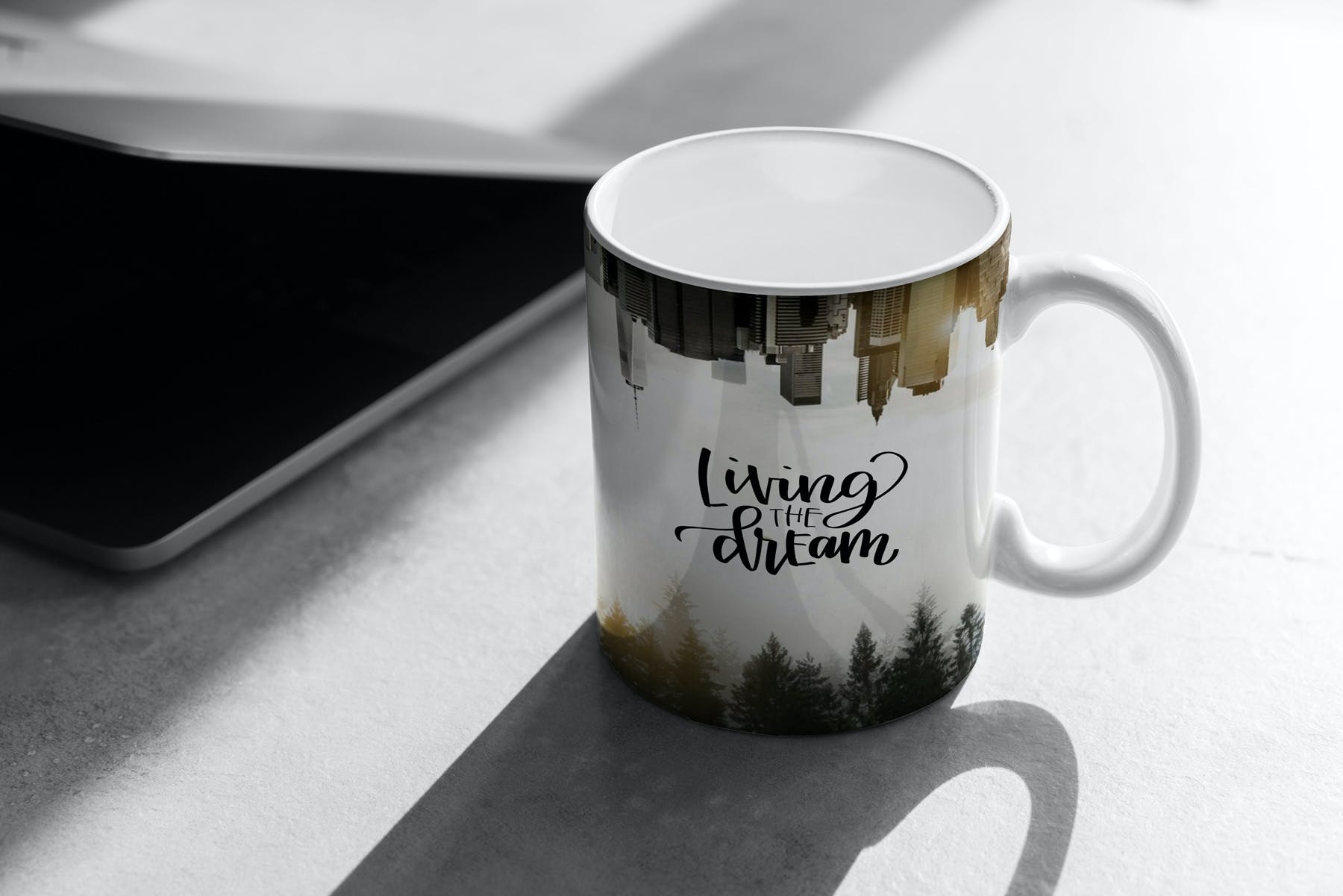 15款带阴影咖啡马克杯瓷杯设计展示样机合集 Mug Mockup Shadows Collection_img_2