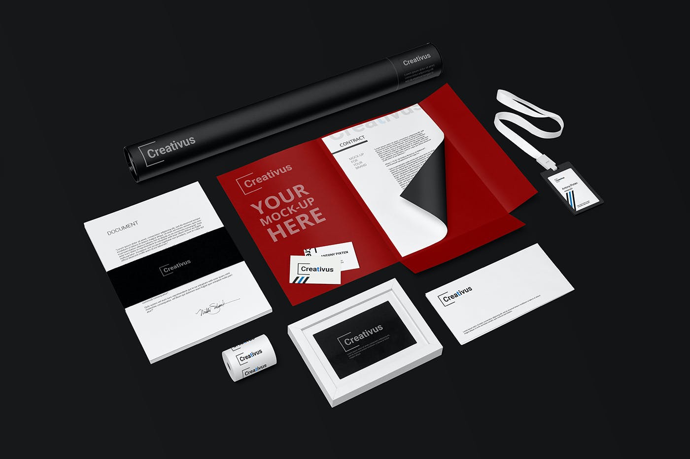 7款品牌LOGO设计办公用品展示贴图样机 Branding Stationery Mockup_img_2