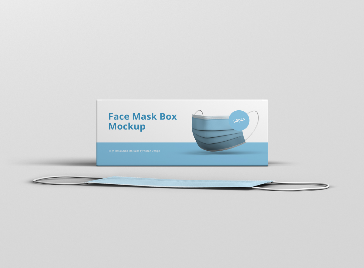 医用口罩包装盒设计展示贴图样机 Face Mask Box Mockup_img_2