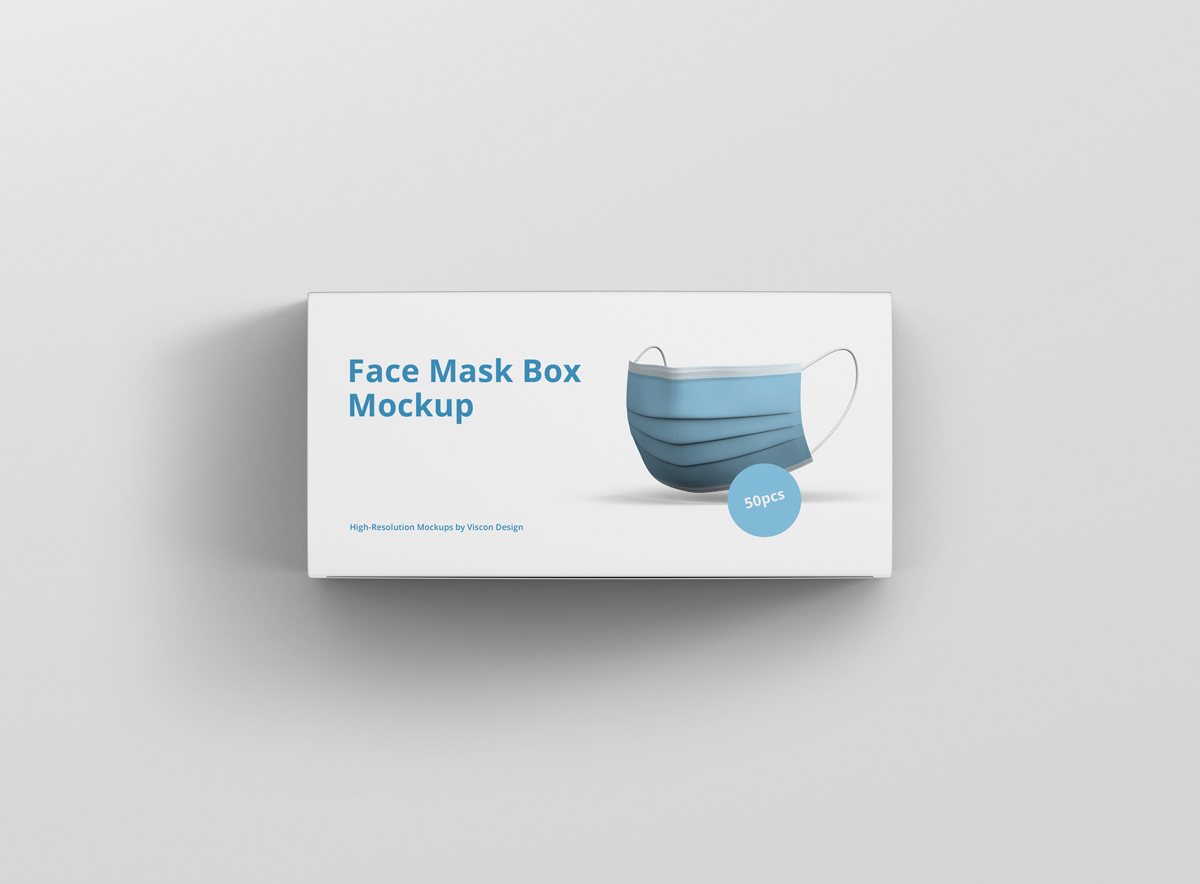 医用口罩包装盒设计展示贴图样机 Face Mask Box Mockup_img_2