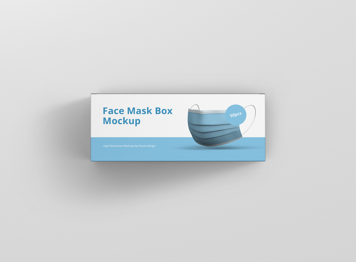 医用口罩包装盒设计展示贴图样机 Face Mask Box Mockup_img_2