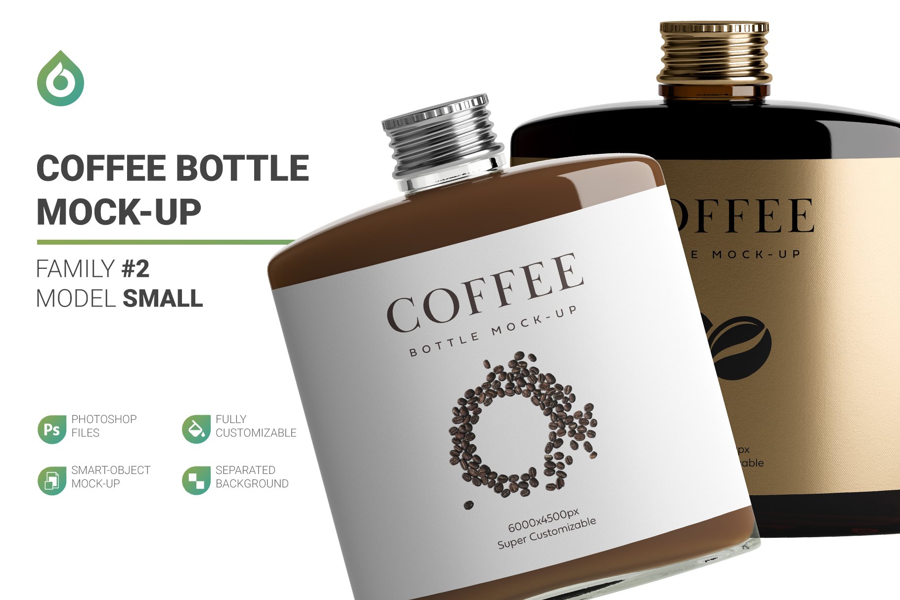 冷冲泡咖啡玻璃瓶标签设计展示贴图样机 Coffee Bottle Mockup_img_2