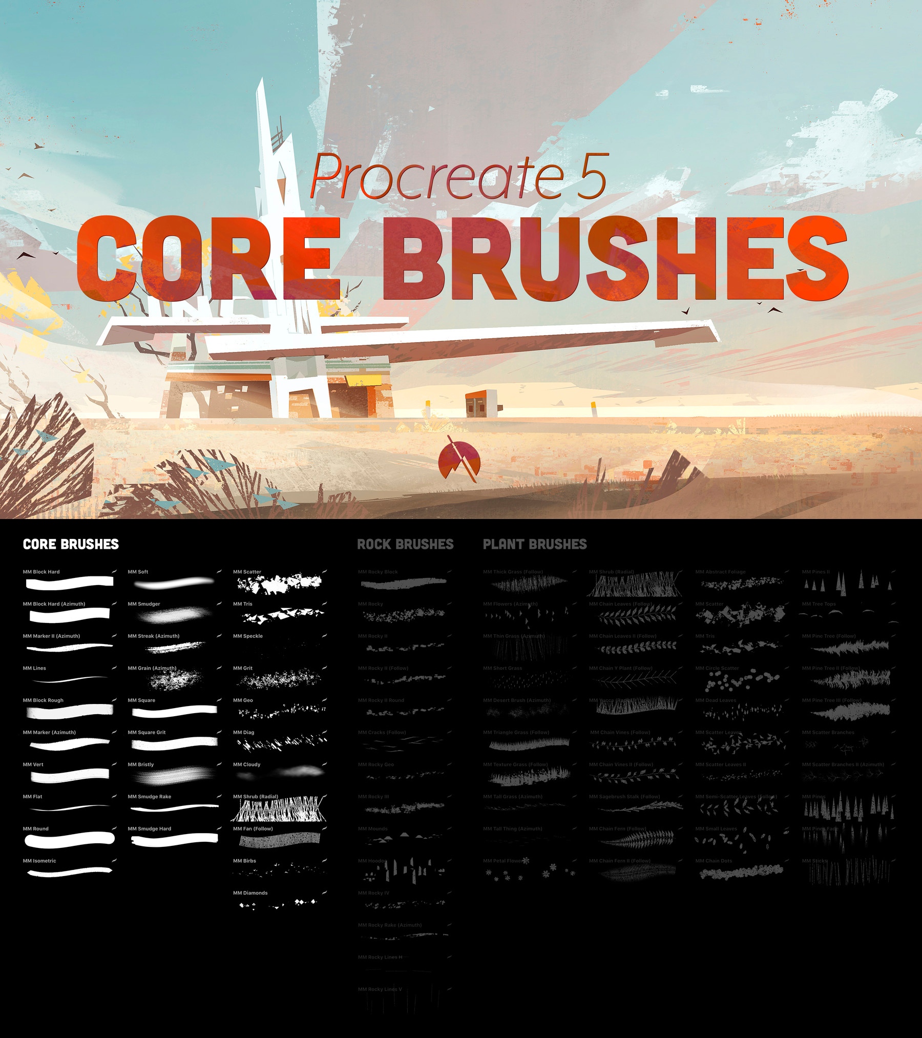 29个树叶小草不规则绘画画笔Procreate笔刷 CORE Brushes – 29 Custom Brushes For Procreate 5_img_2