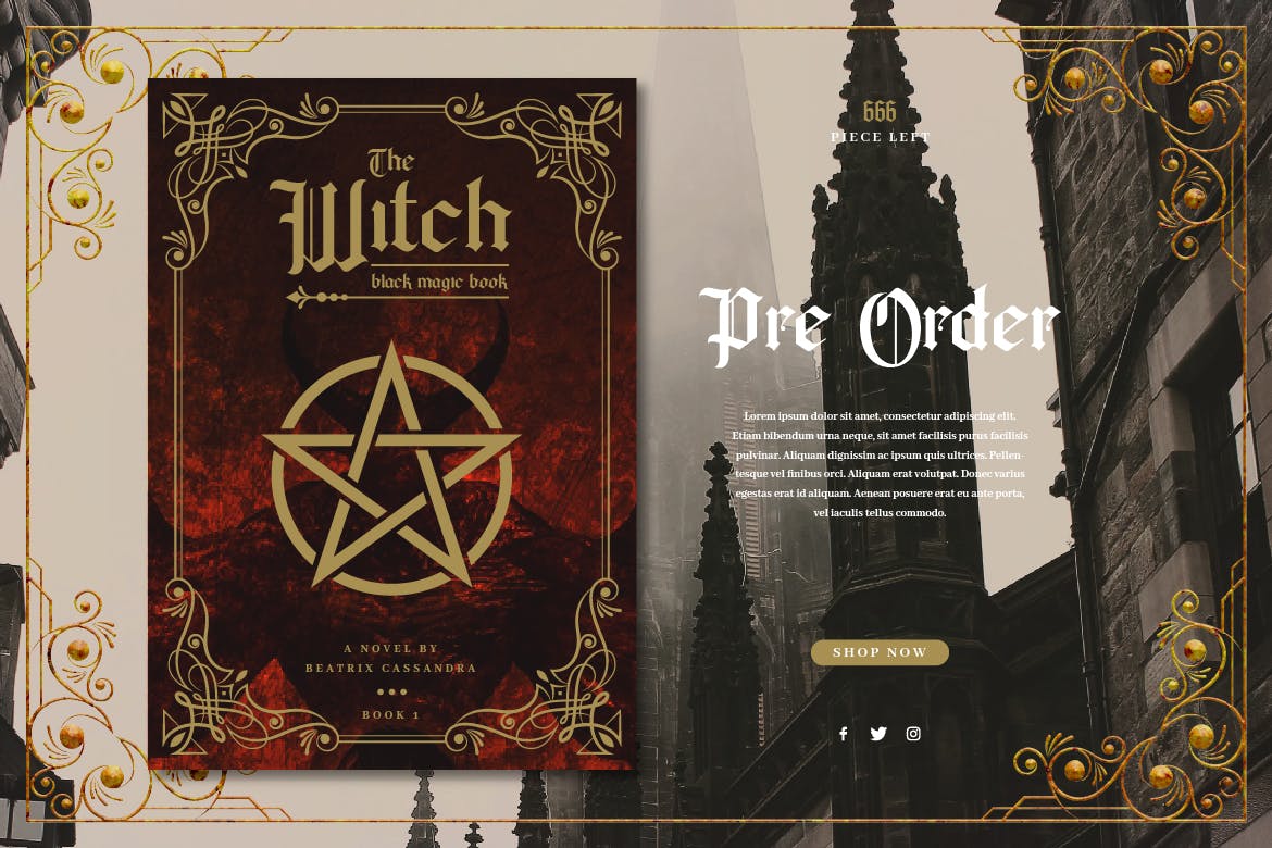 复古哥特风格LOGO平面海报标题设计衬线英文字体 Tendencious - Vintage Gothic Display Typeface_img_2