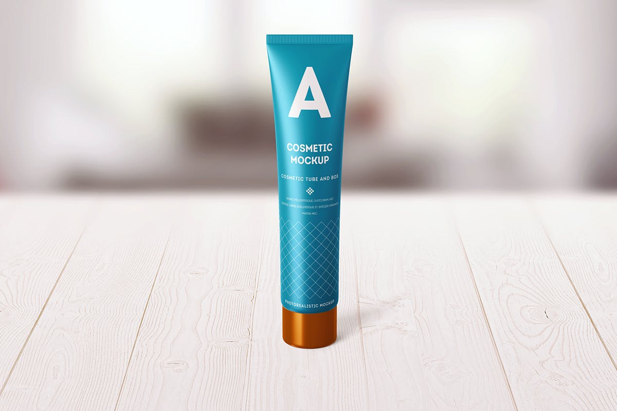 化妆品软管包装外观设计展示样机 Cosmetic Tube Mockup - Long_img_2