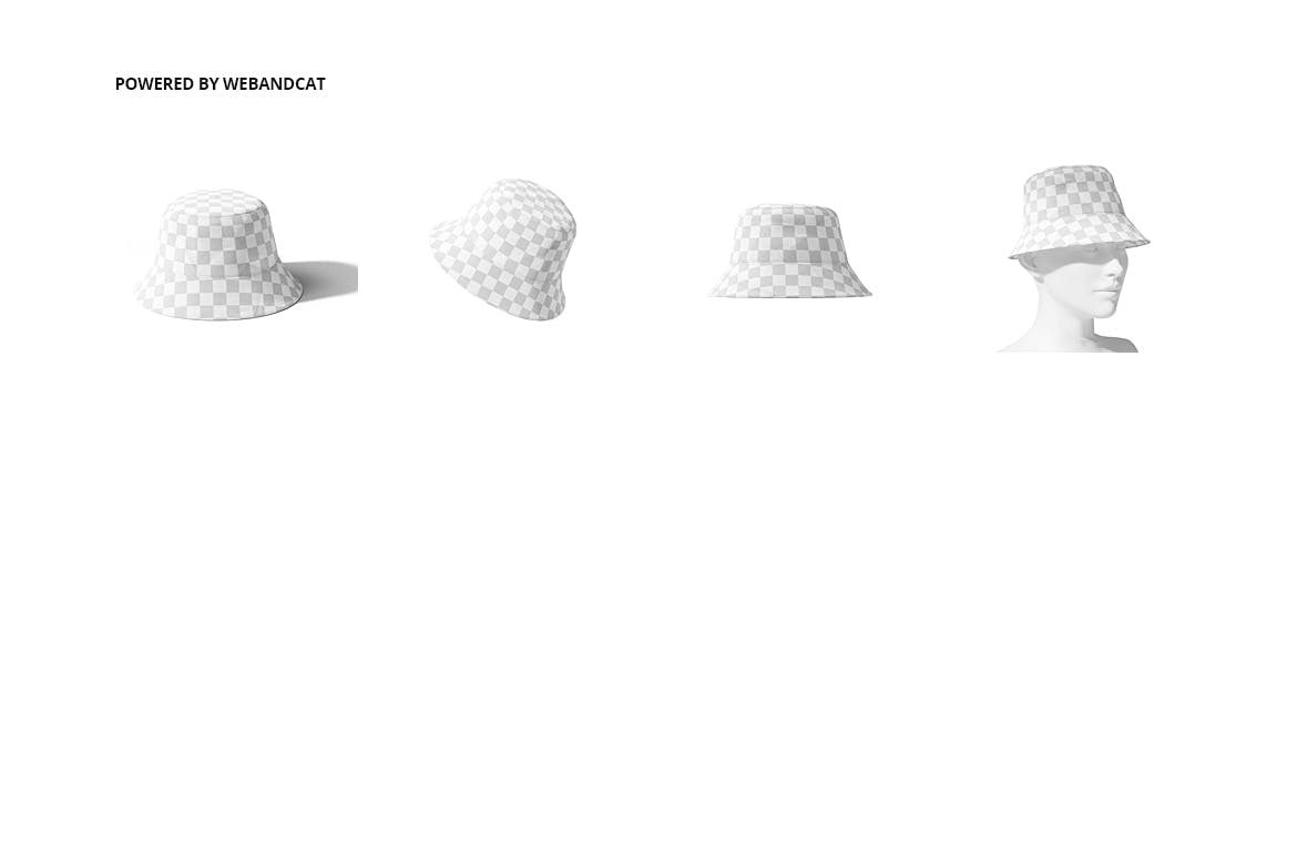 4款渔夫帽LOGO印花图案设计展示样机 Bucket Hat Mockup 2_img_2