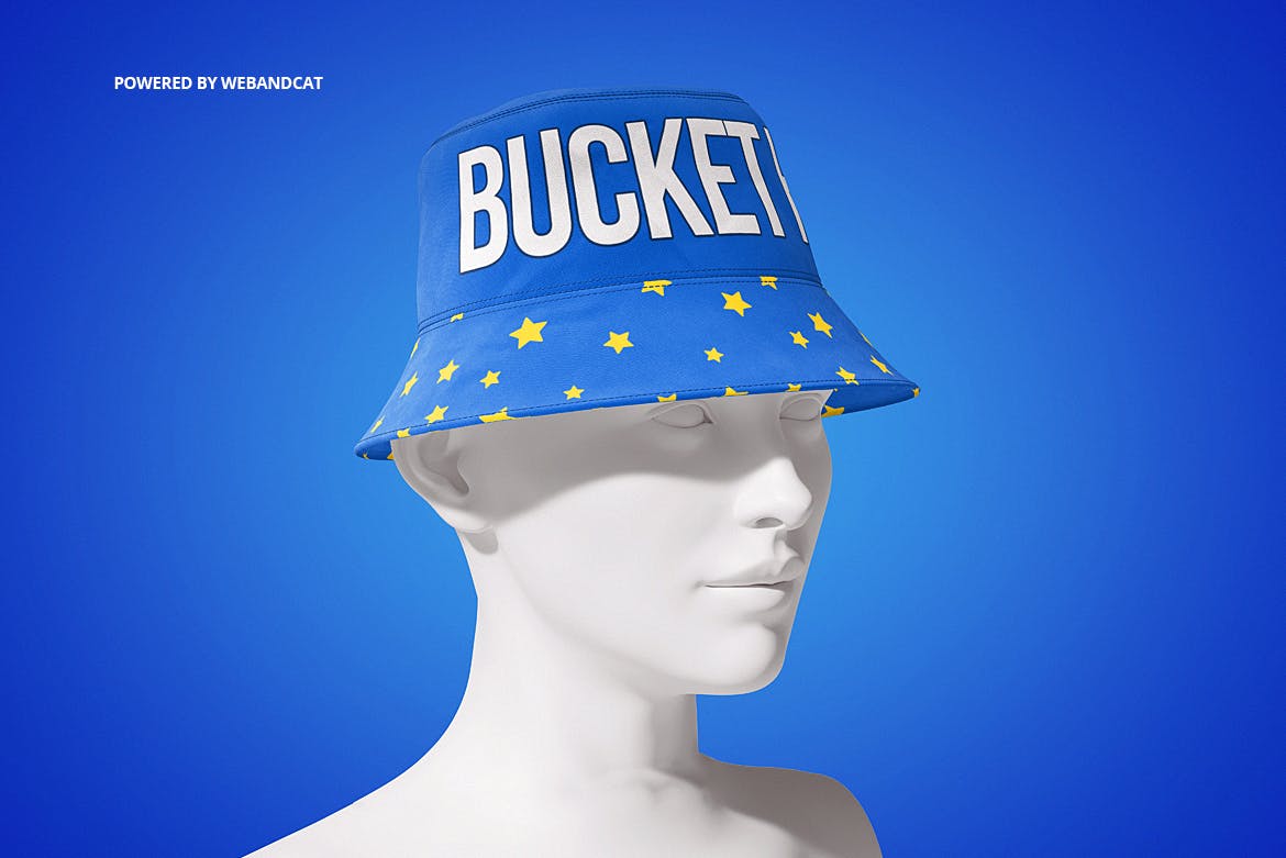 4款渔夫帽LOGO印花图案设计展示样机 Bucket Hat Mockup 2_img_2